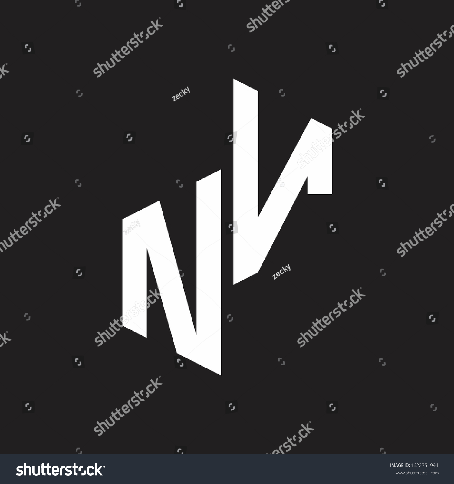 Nv Initial Letters Logo Monogram Down Stock Vector (Royalty Free ...