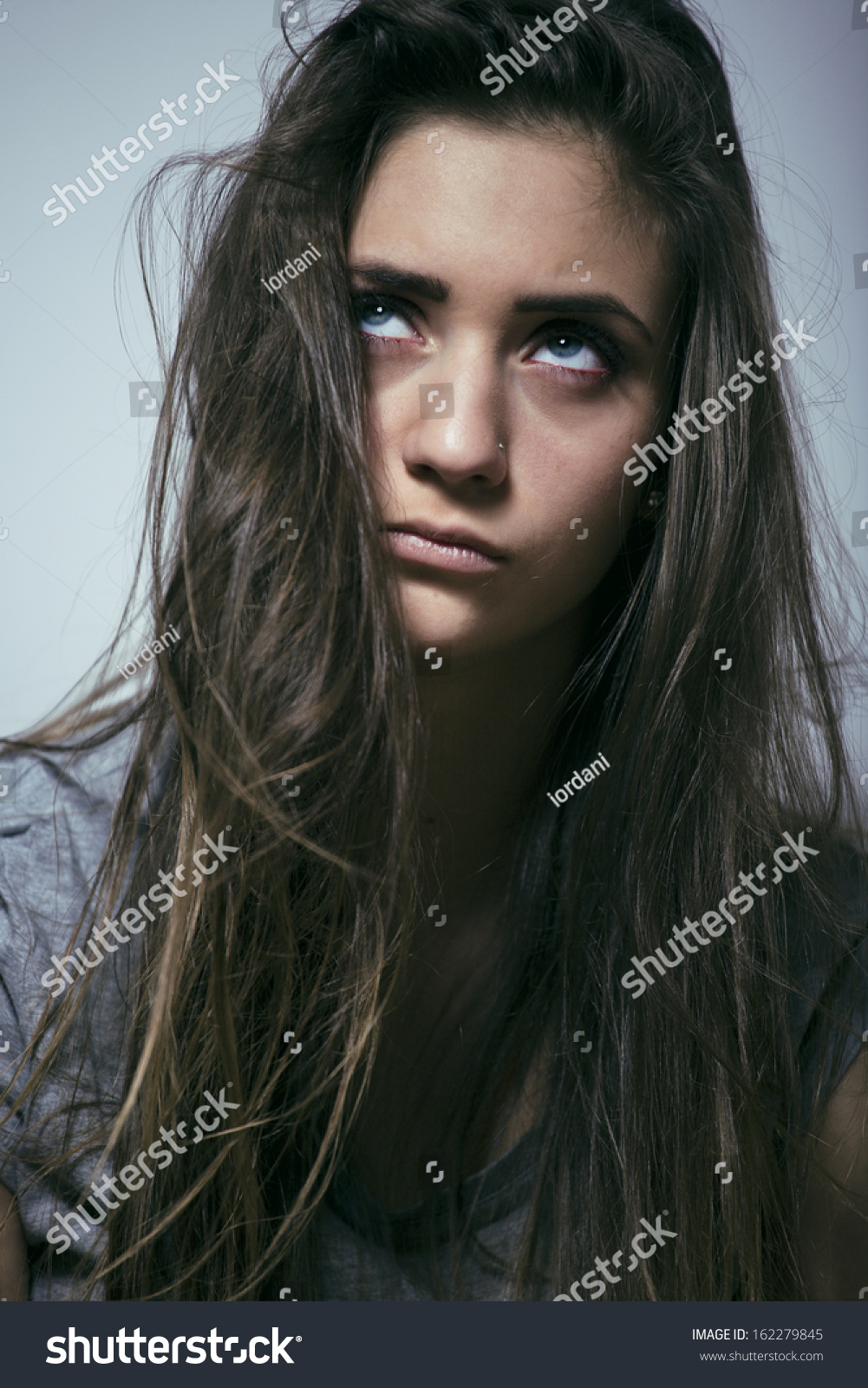 Problem Depressioned Teenage Messed Hair Sad Stock Photo 162279845 ...