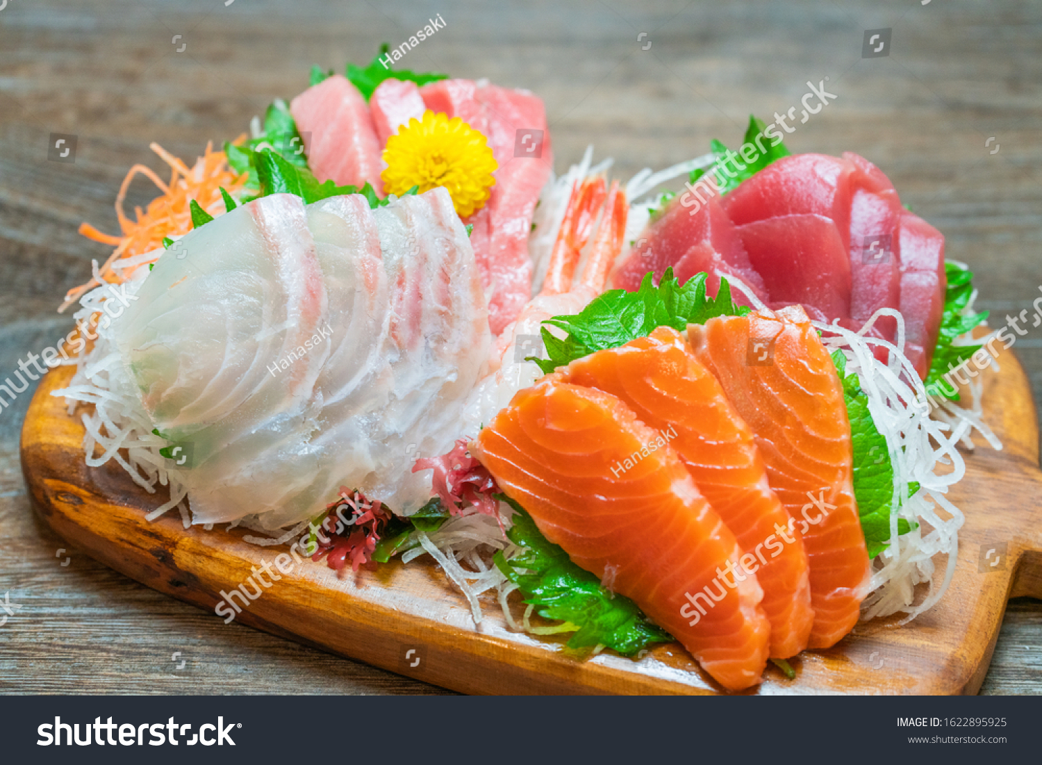 Plate Assorted Sashimi Japanese Sashimi Stock Photo 1622895925 ...