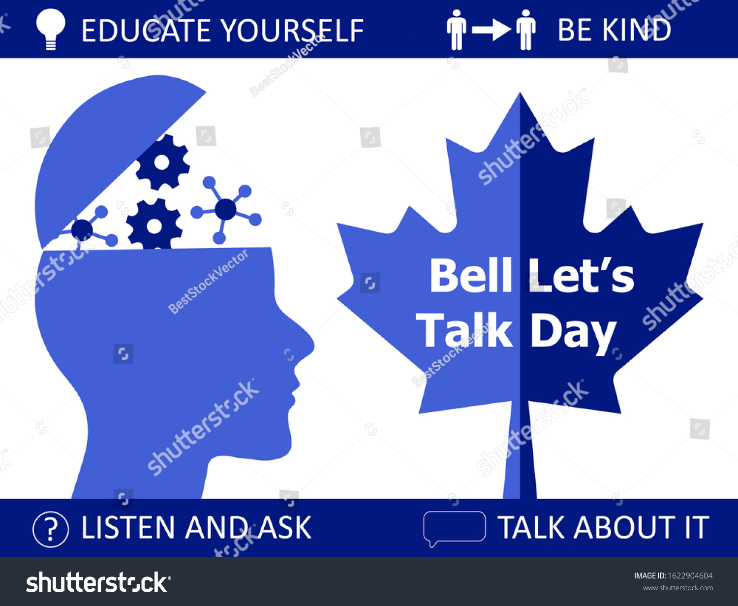 Bell Lets Talk Day Celebrated On Stock Vector (Royalty Free) 1622904604