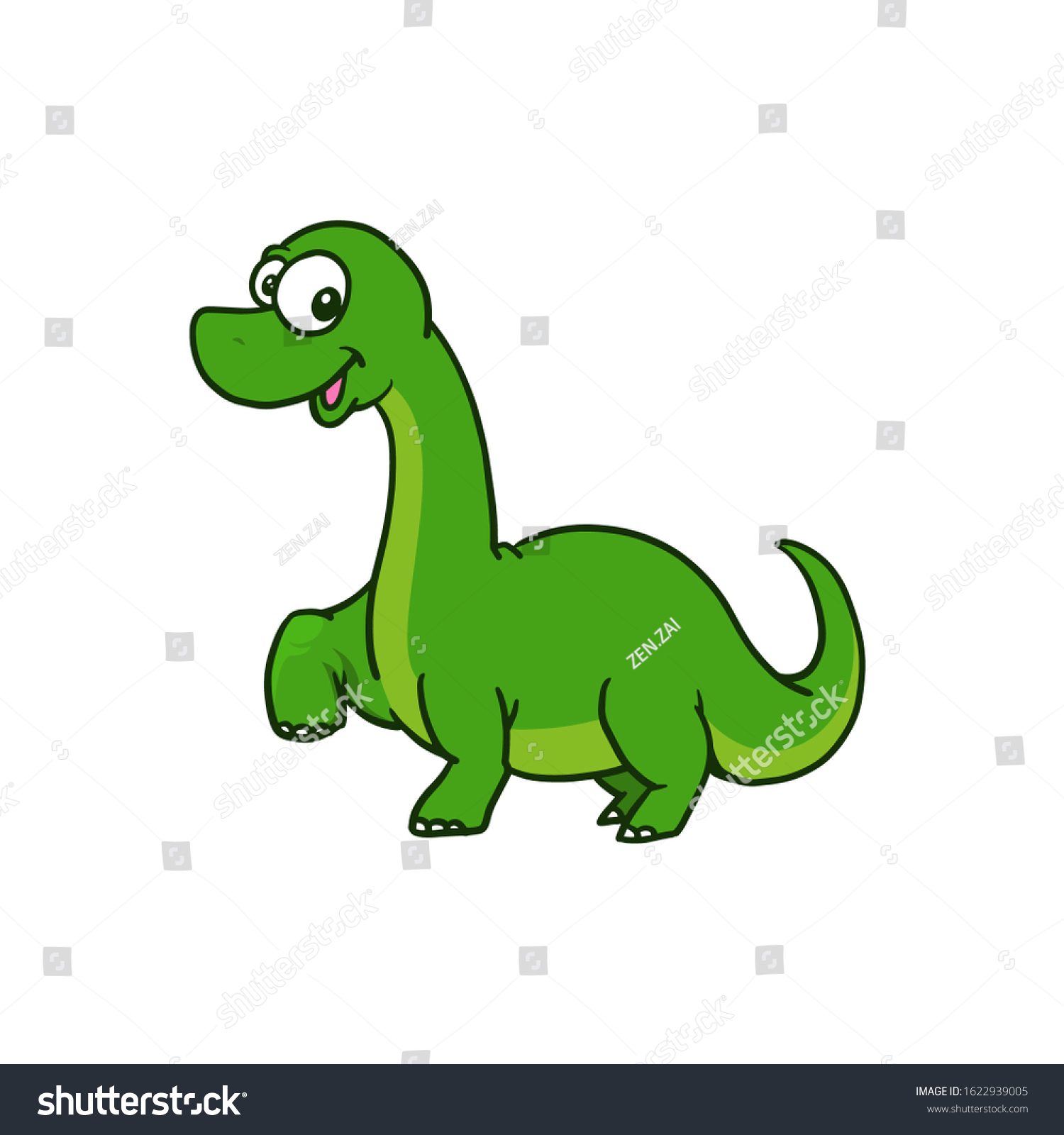 Vektor Stok Funny Dinosaurs Mascot Logo Concept Dinosaurs (Tanpa ...