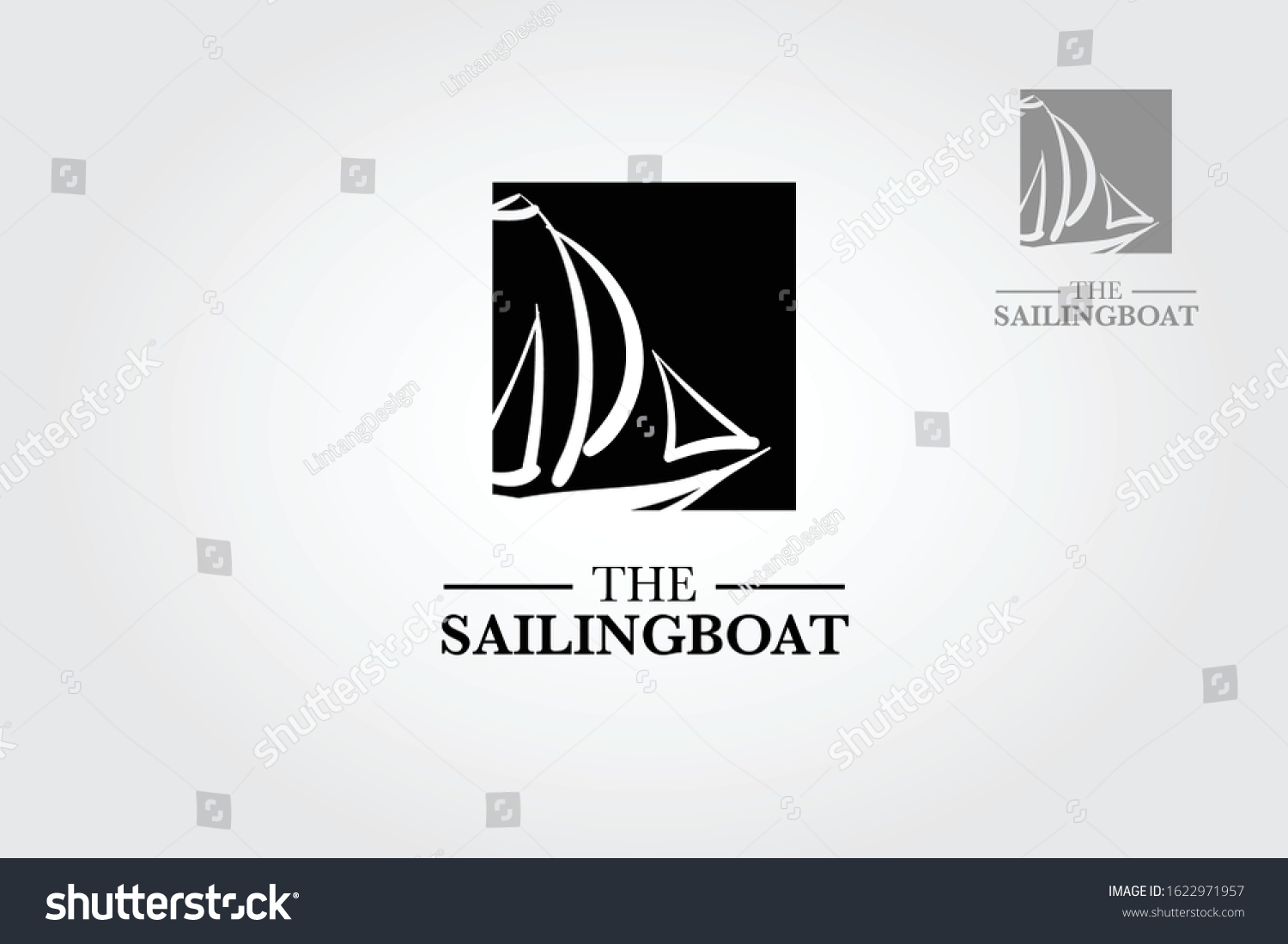 Sailing Boat Silhouette Logo This Logo Stock Vector (Royalty Free ...