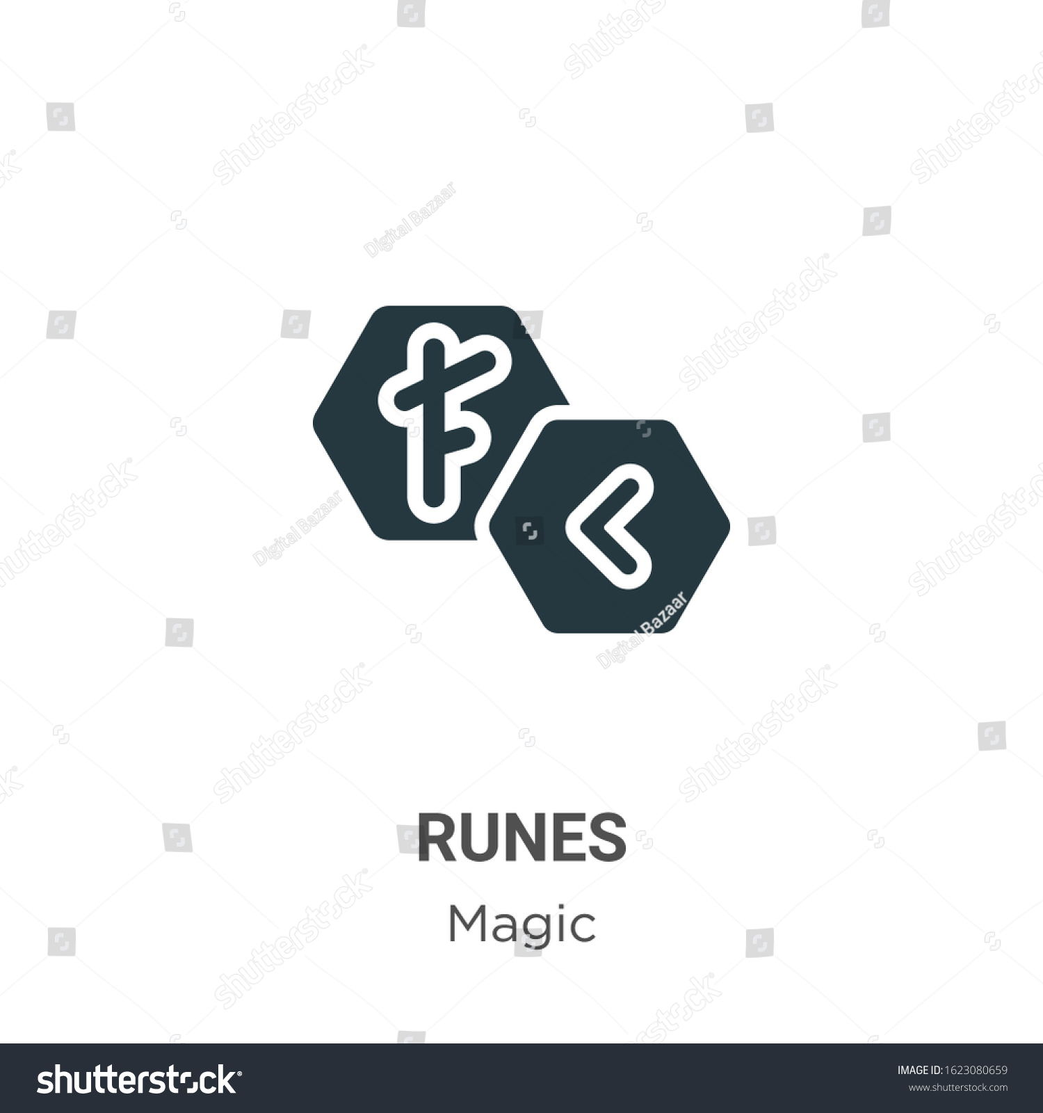 Runes Glyph Icon Vector On White Stock Vector Royalty Free 1623080659