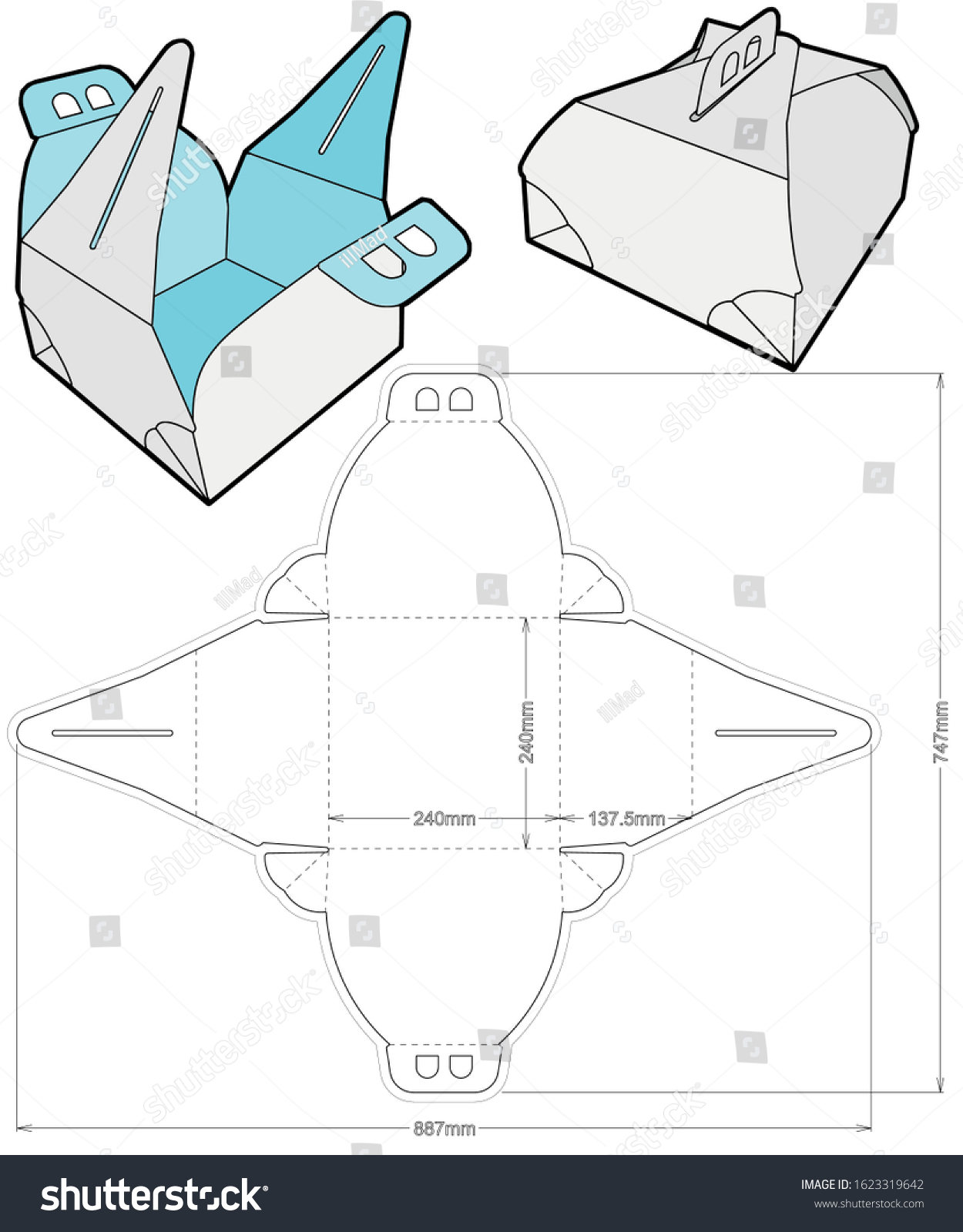 Cake Box Internal Measurement 24x 24 Stock Vector (Royalty Free ...