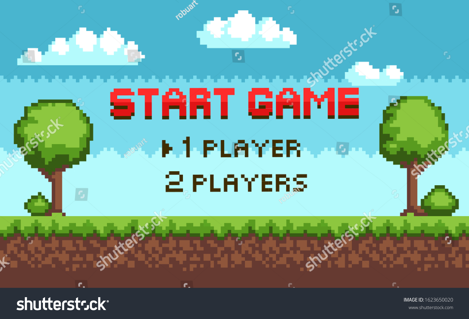 Pixel Game Vector Players Choice 8 Stock Vector (Royalty Free ...