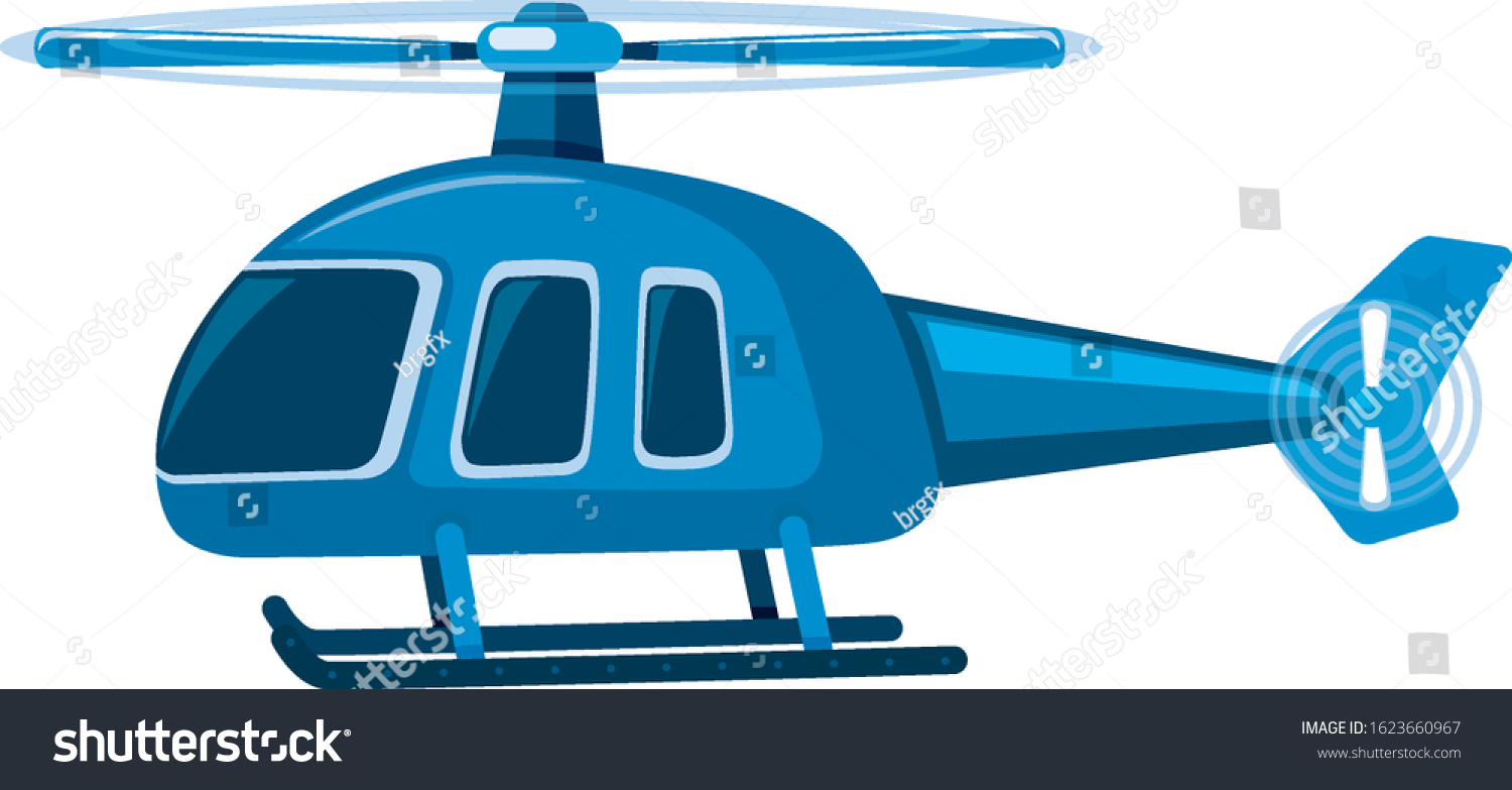 Вертолет на голубом фоне