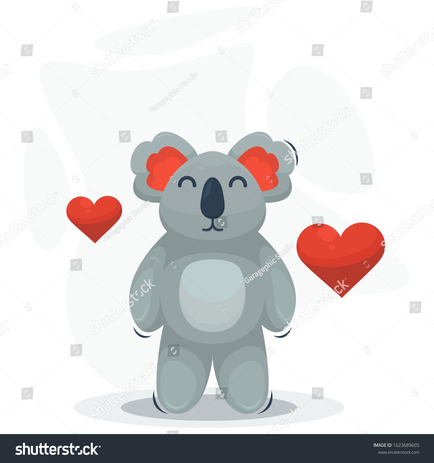 Cute Koala Love Cartoon Vector Stock Vector (Royalty Free) 1623689605 ...