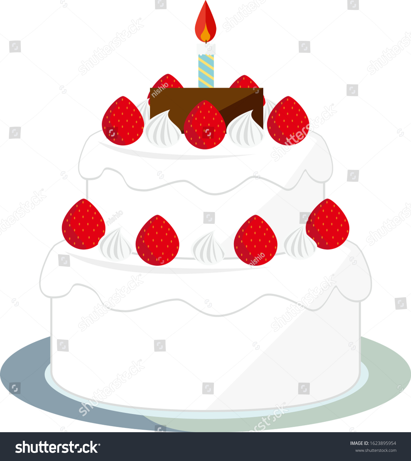 Cake Vector Illustration Sweets Desserts Shortcake Stock Vector ...