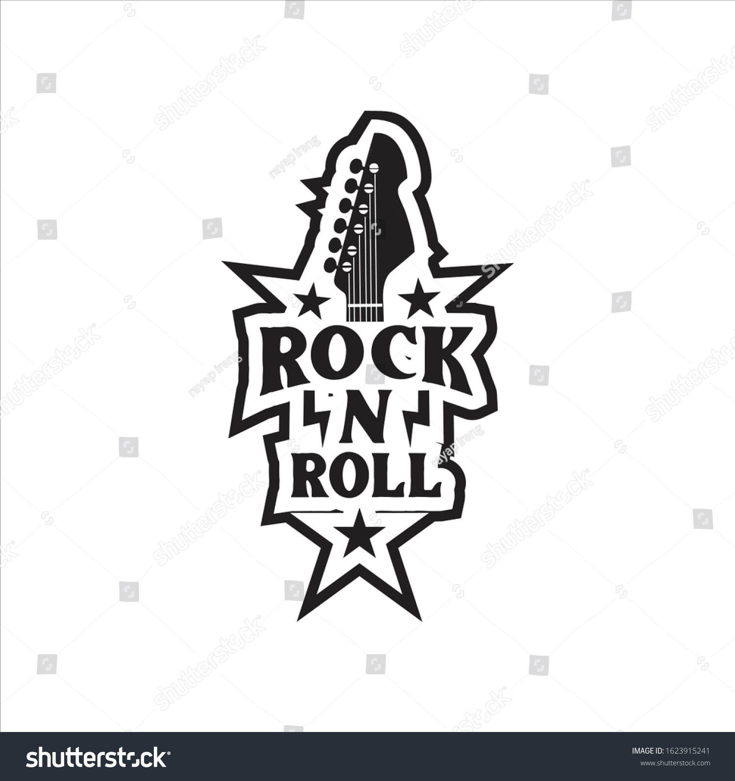 Guitar Logo Guitar School Logo Festival Stock Vector (Royalty Free ...