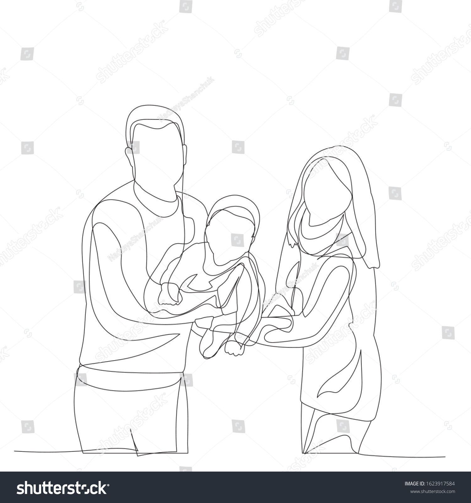 Vector Isolated Single Line Drawing Continuous Stock Vector (Royalty ...