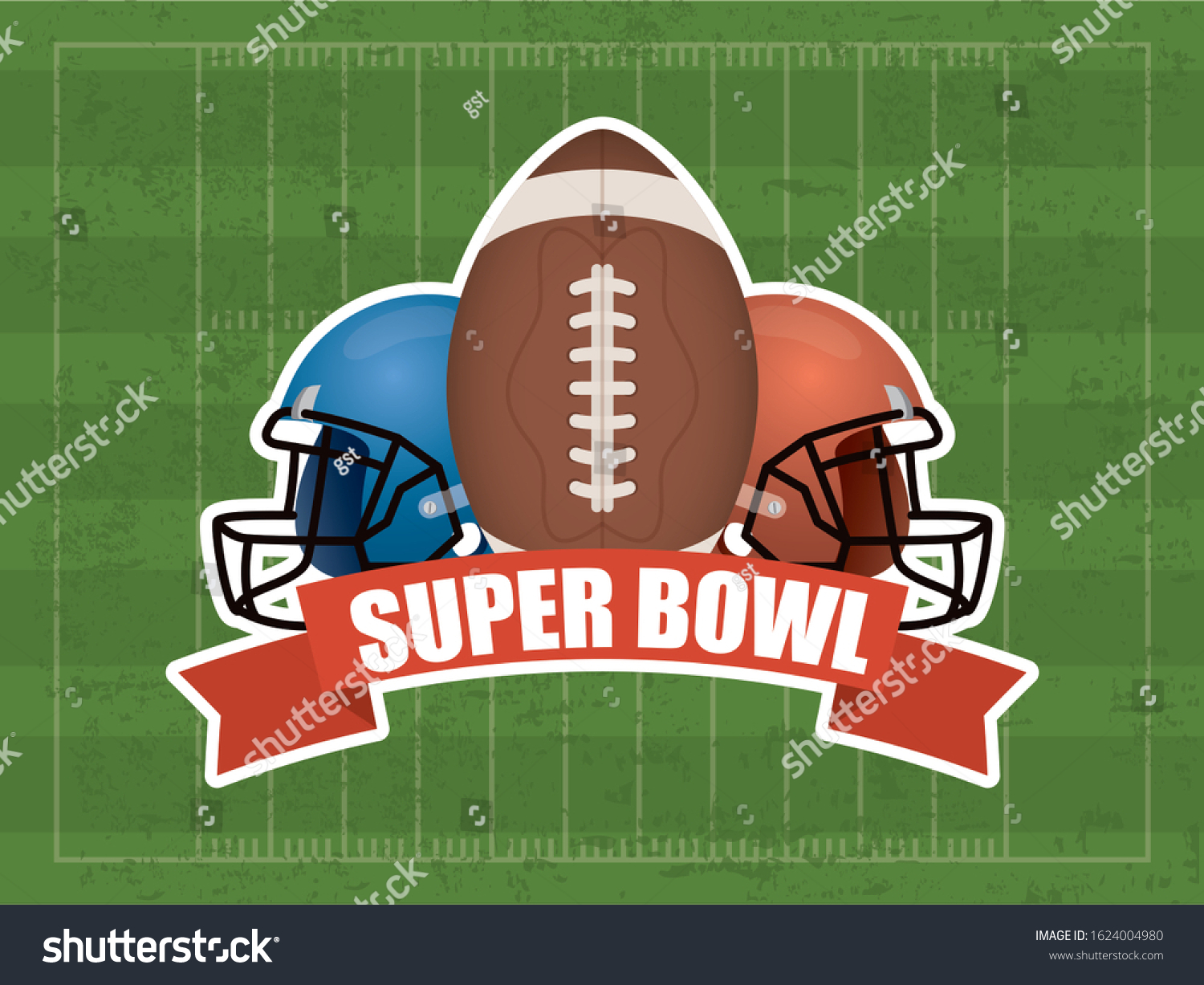 Superbowl Sport Poster Balloon Helmet Vector Stock Vector (Royalty Free