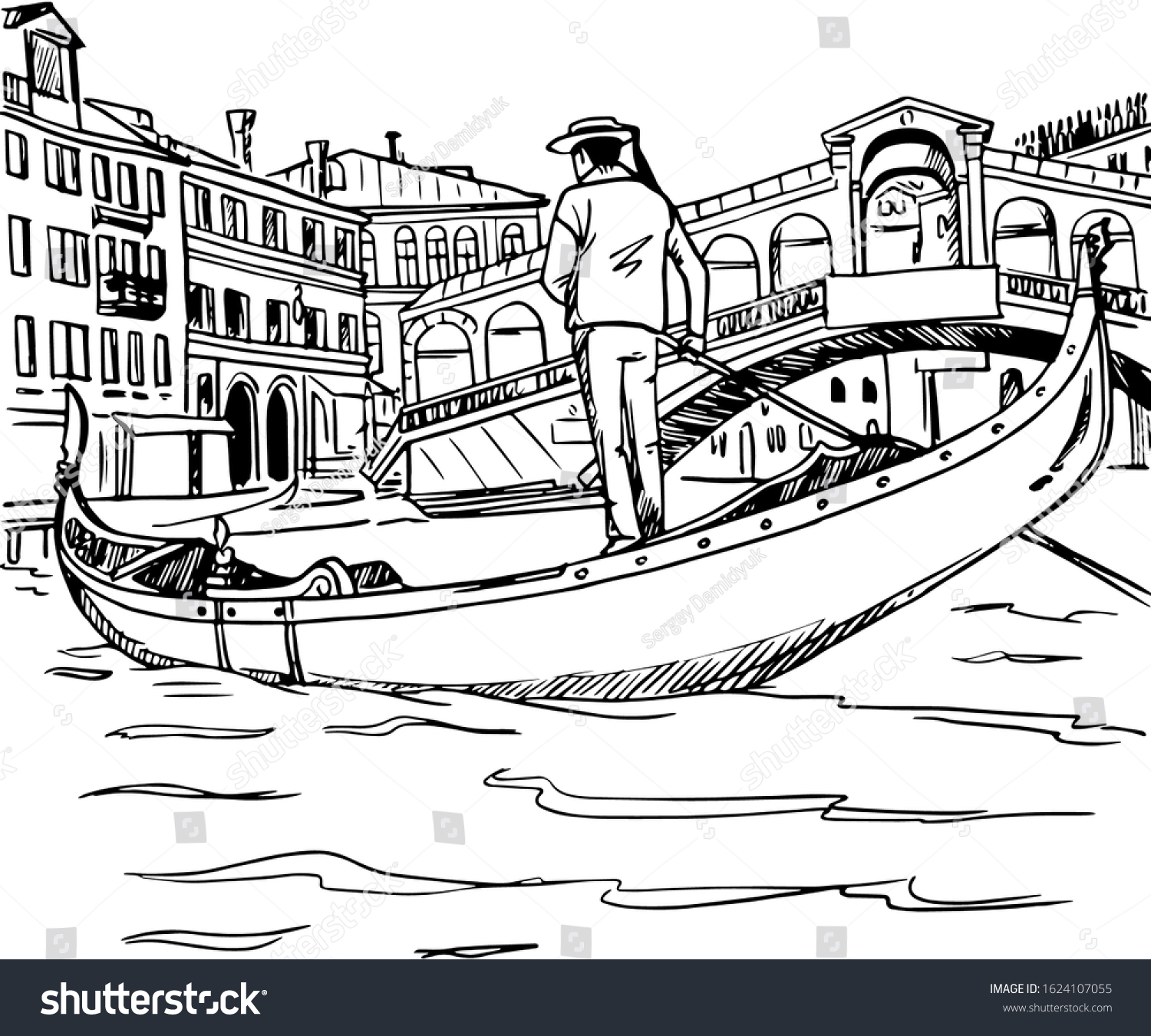 Beautiful Stylized Vector Illustration About Venice Stock Vector ...