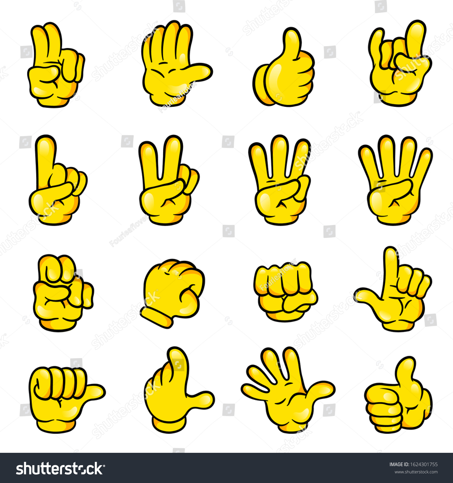 Vector Cartoon Hand Sign Comics Clip Stock Vector (Royalty Free ...