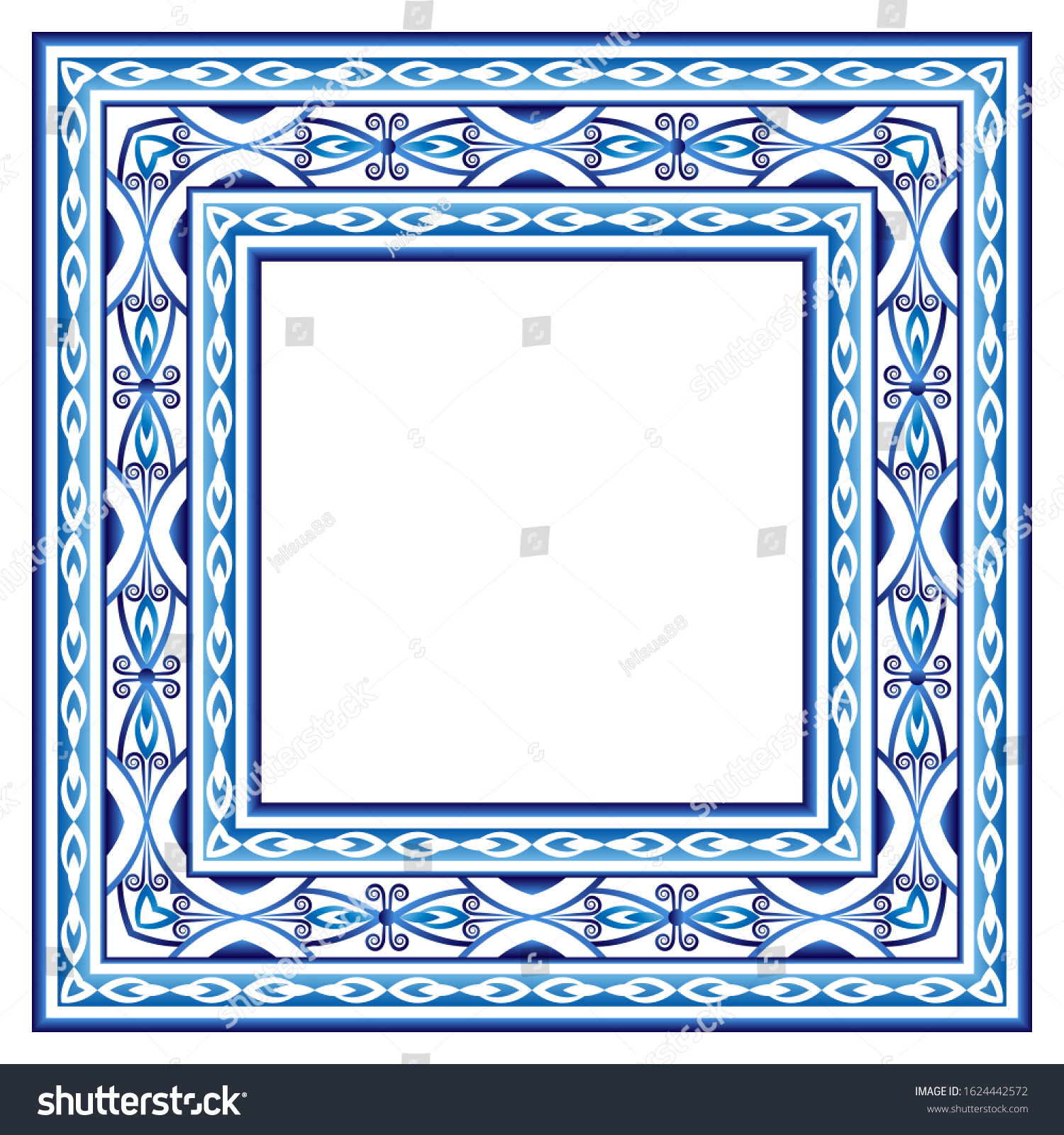 Border Frame Ceramic Tile Pattern Islamic Stock Vector (Royalty Free ...