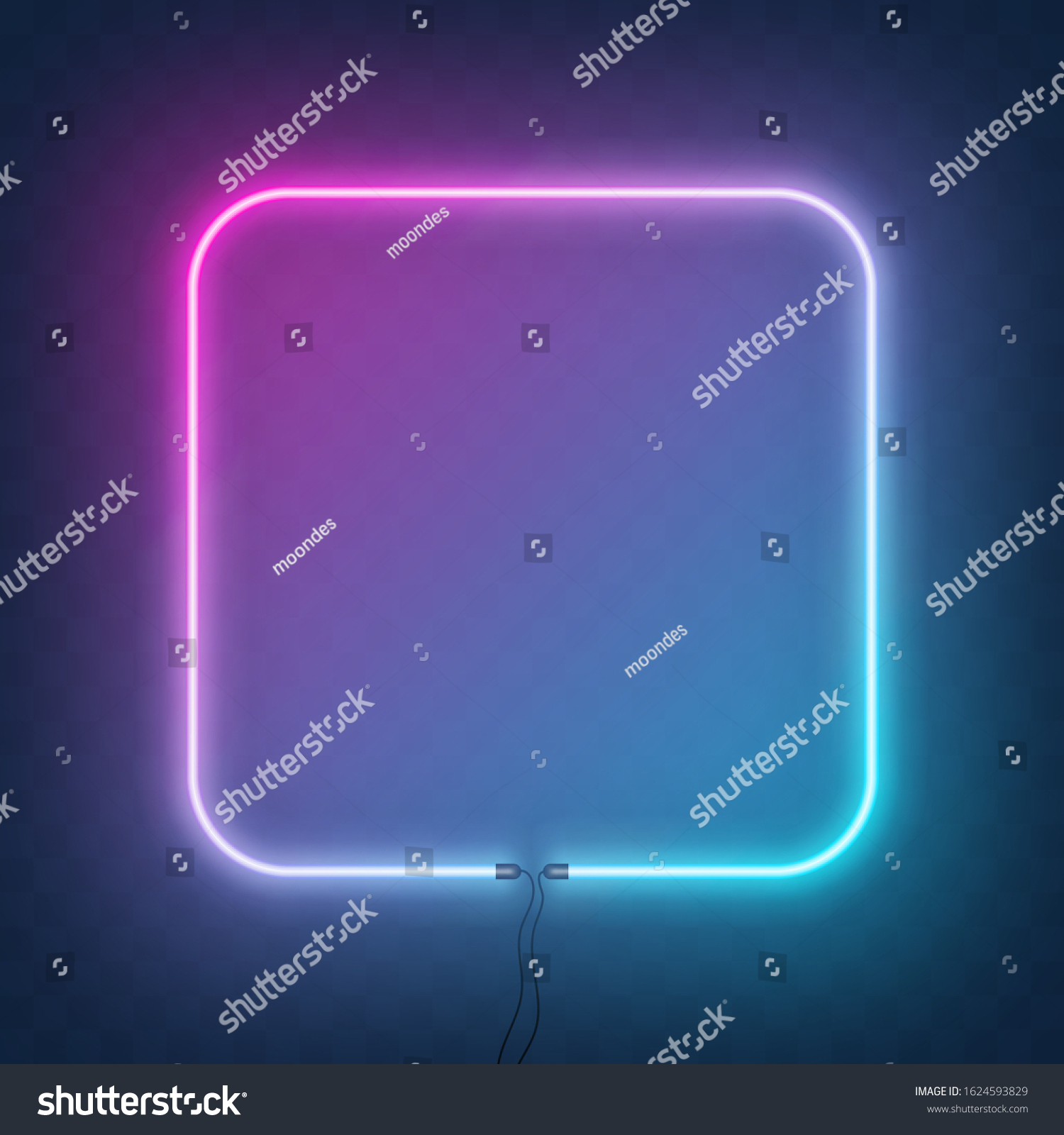 Neon Square Frame Border Wire Neon Stock Vector (Royalty Free ...