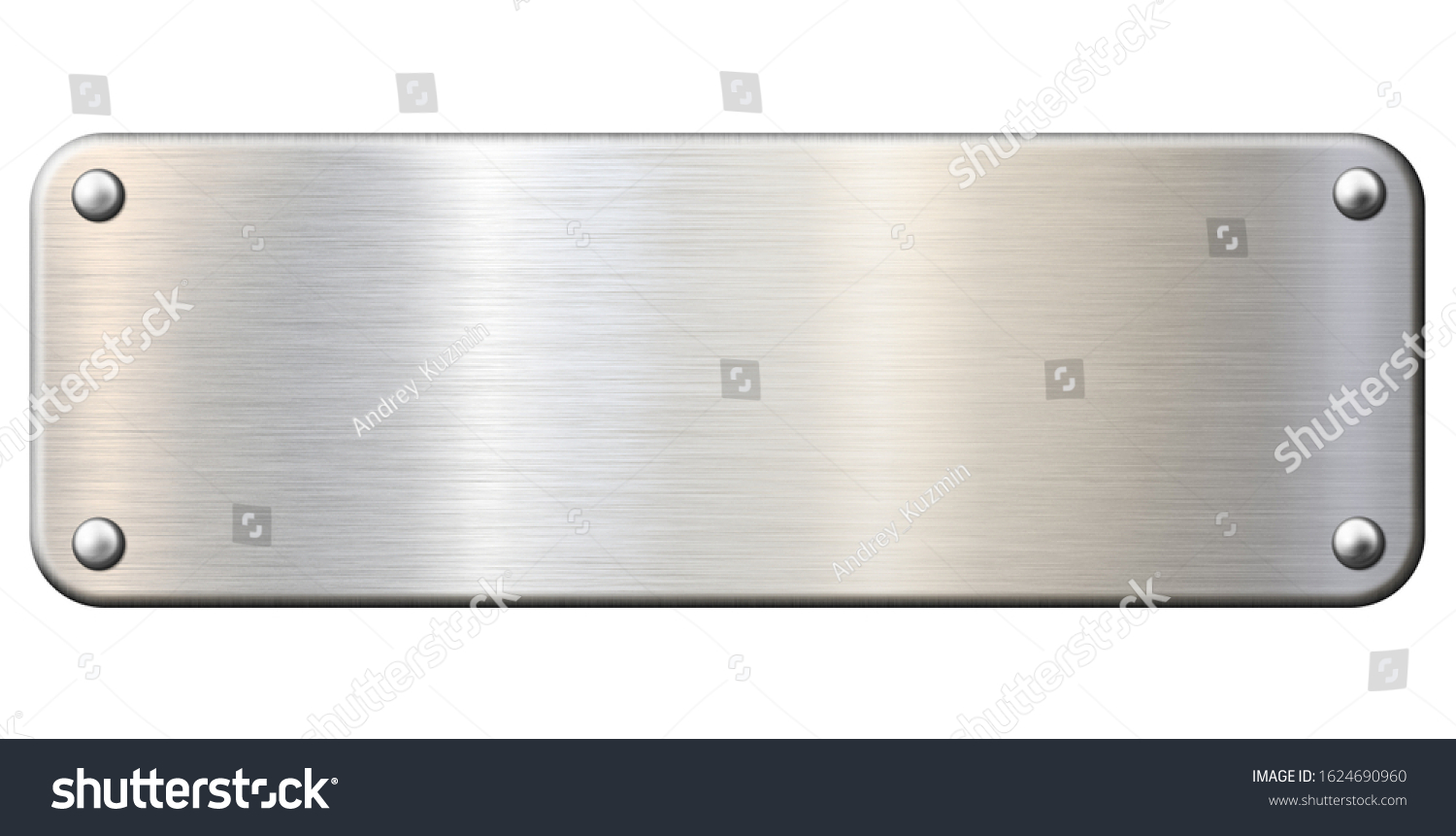 Narrow Metal Plaque Plate Isolated Clipping Stock Illustration 