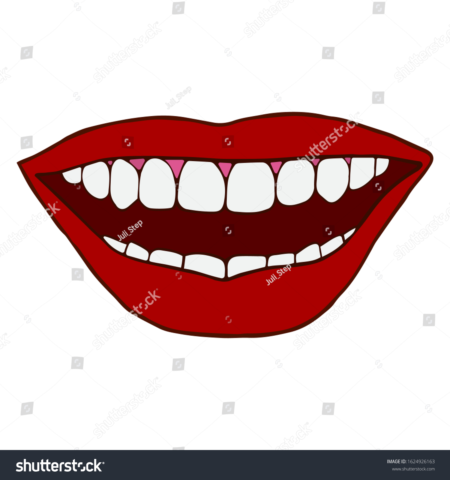 Vector Illustration Open Smiling Mouth Cartoon Stock Vector (Royalty ...