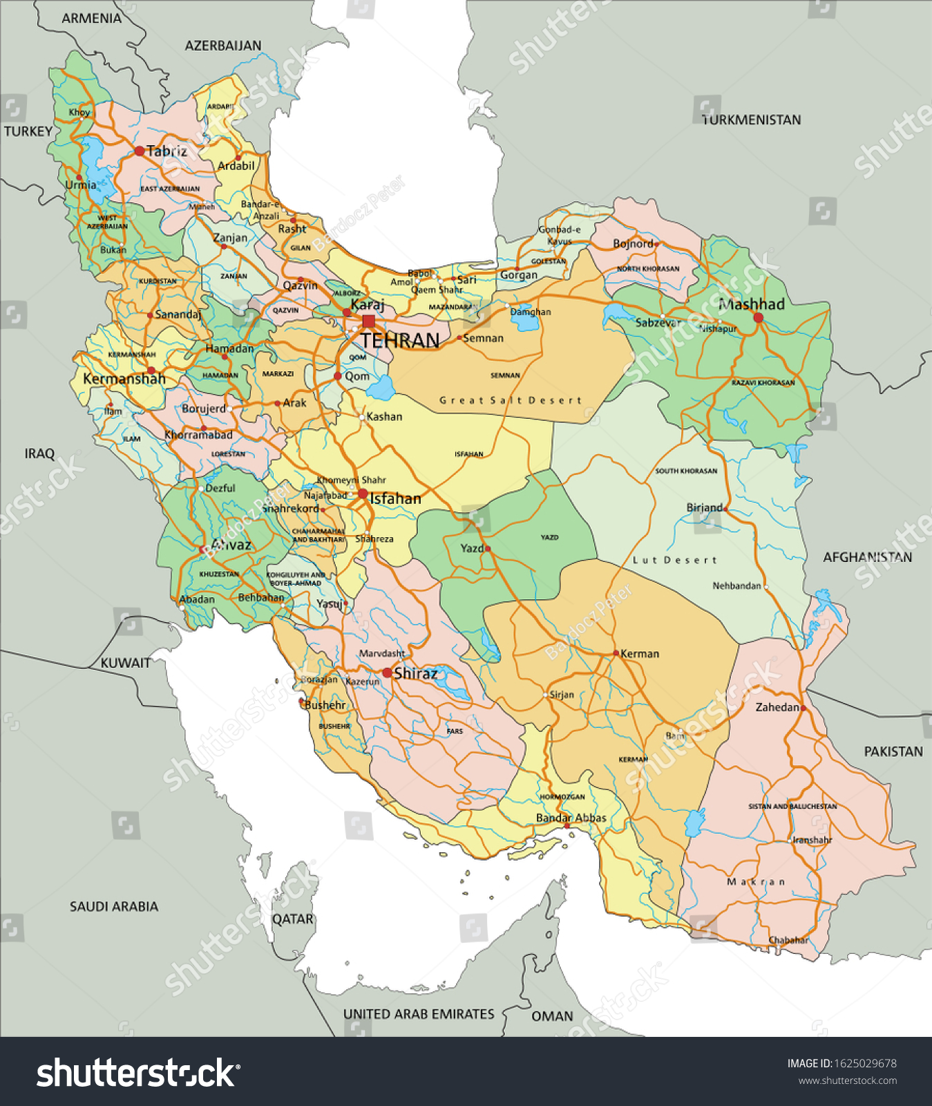 Iran Highly Detailed Editable Political Map Stock Vector Royalty Free Stock Vector Iran Highly Detailed Editable Political Map With Labeling 1625029678