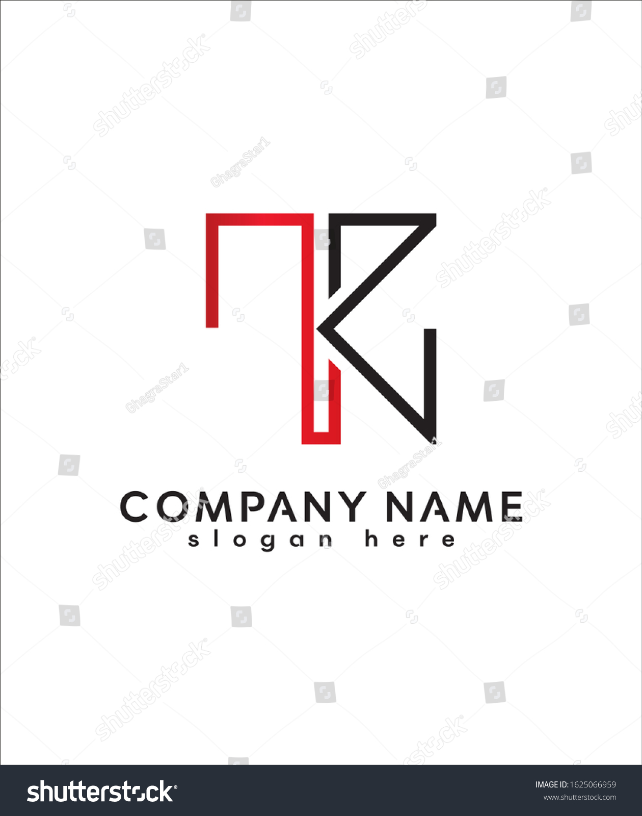 Simple Elegant Initial Letter Type Tk Stock Vector (Royalty Free ...