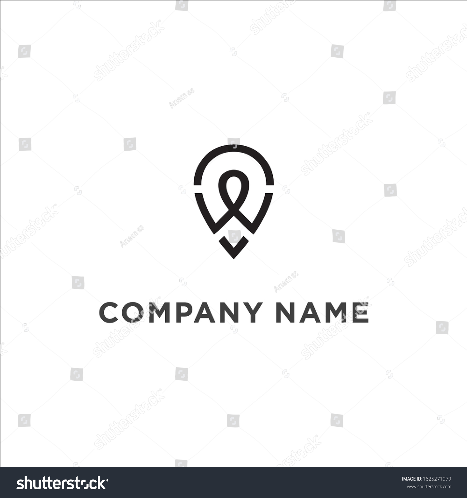 Map Pin Logo Logo W Stock Vector (Royalty Free) 1625271979 | Shutterstock