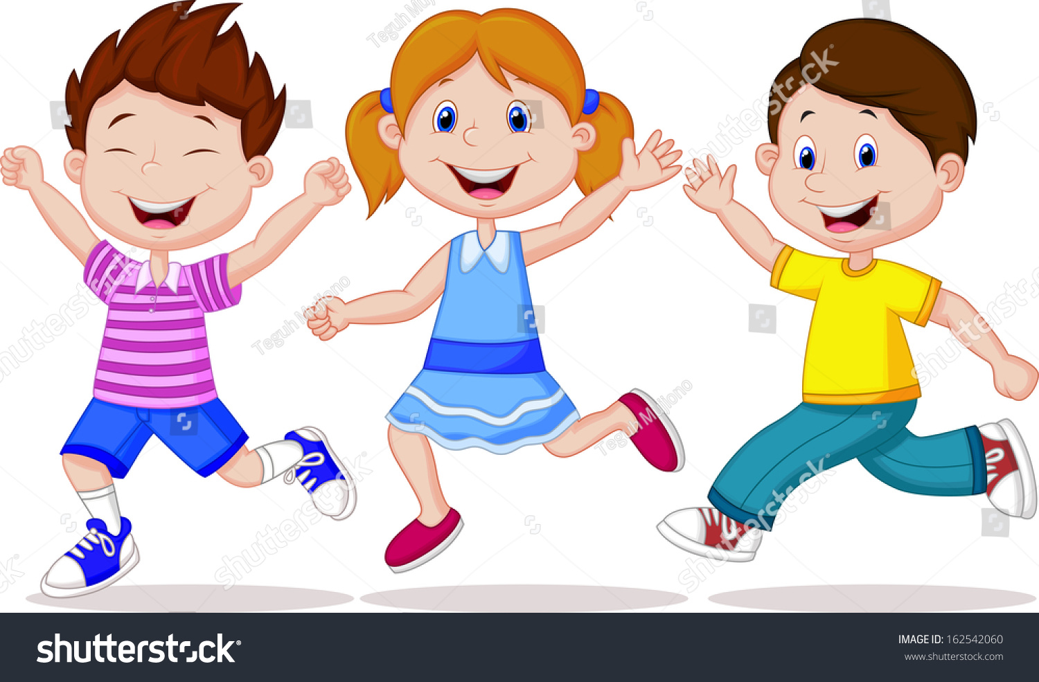 Happy Kid Running Stock Vector (Royalty Free) 162542060 | Shutterstock