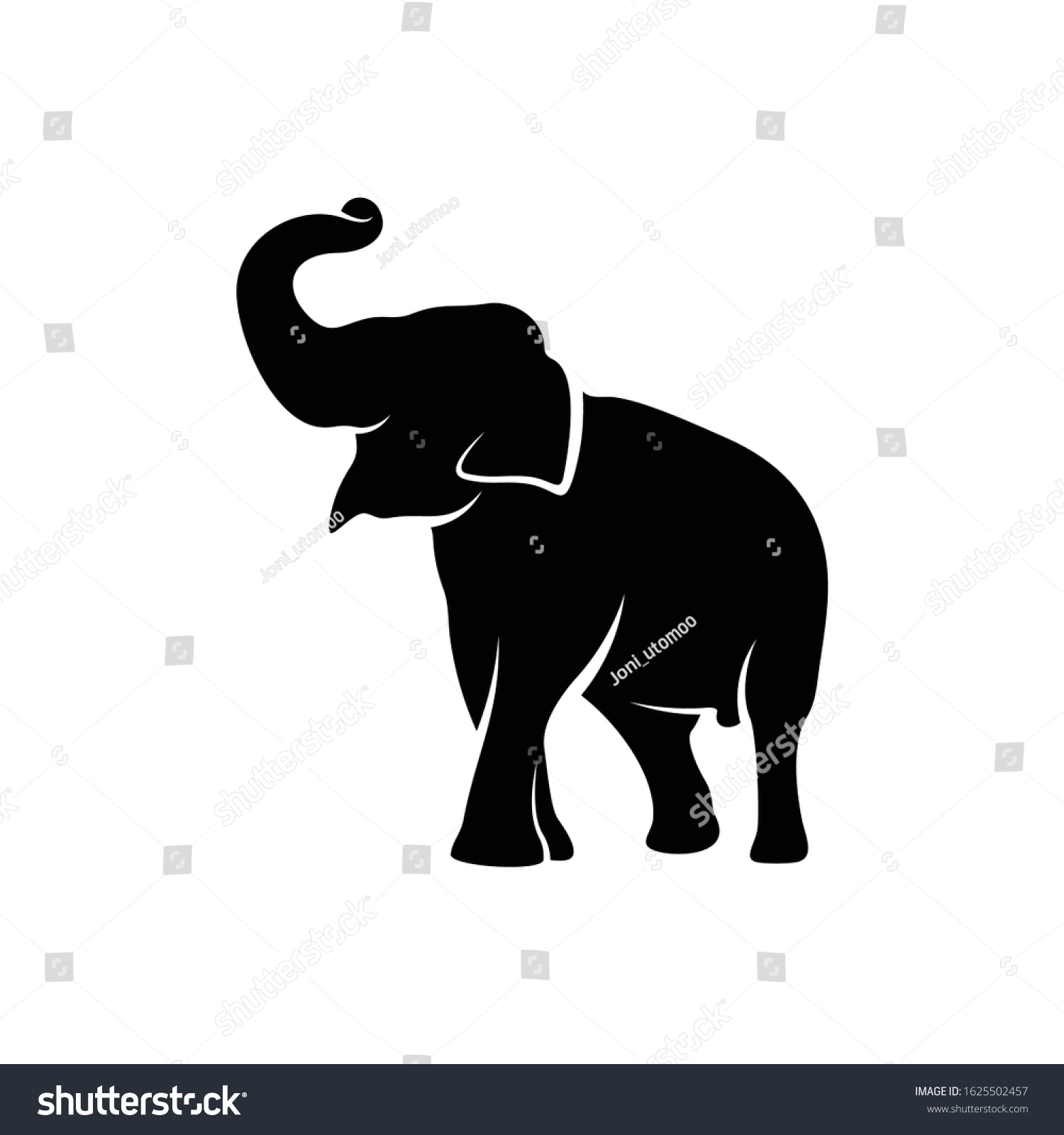 Silhouette Elephant Vector Ilustration Design Black Stock Vector ...