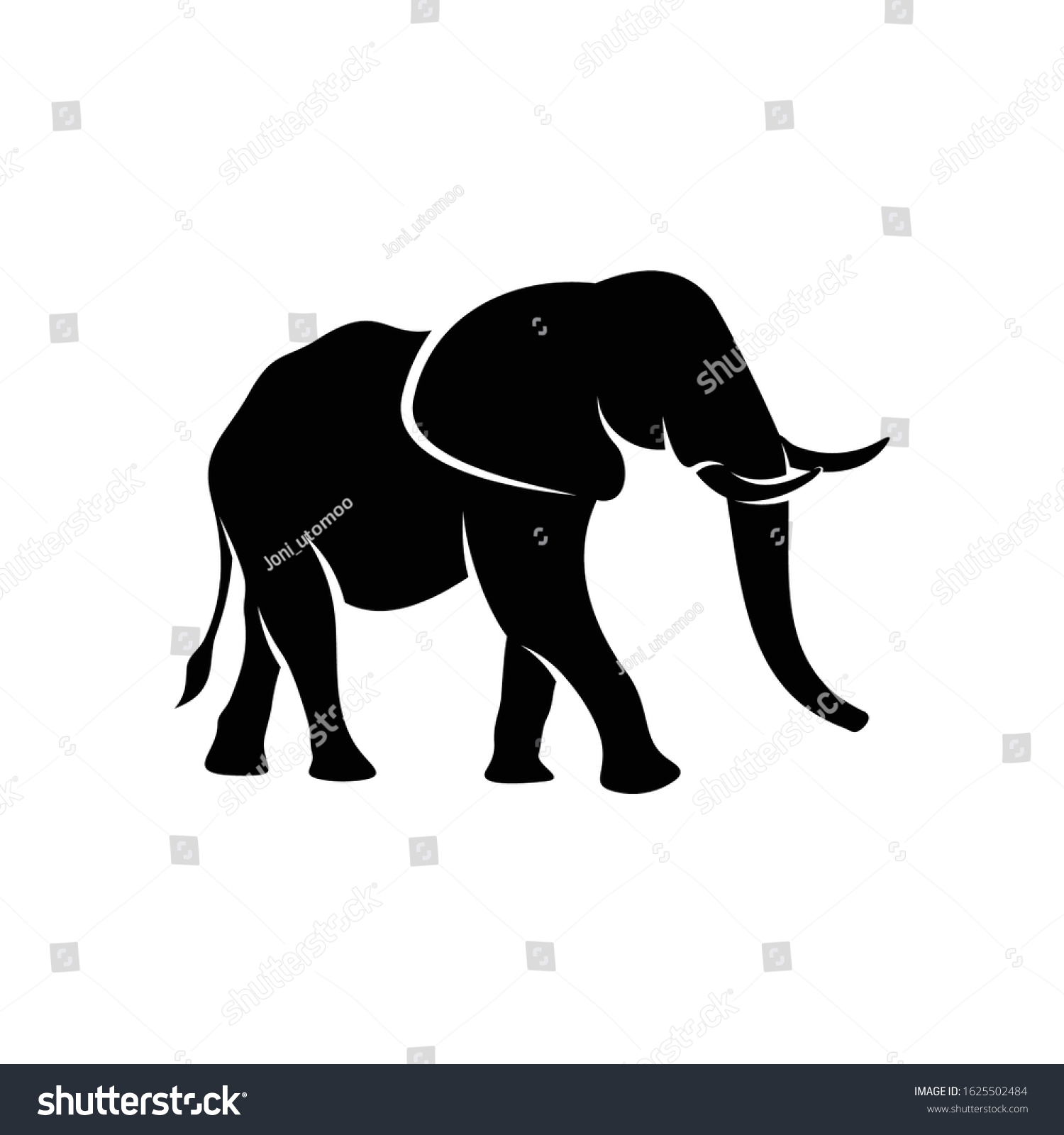 Silhouette Elephant Vector Ilustration Design Black Stock Vector ...