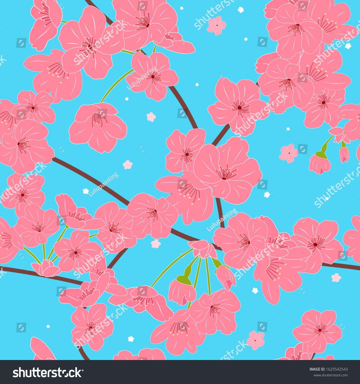 Pink Cherry Blossom Background Japanese Sakura Stock Vector (Royalty ...