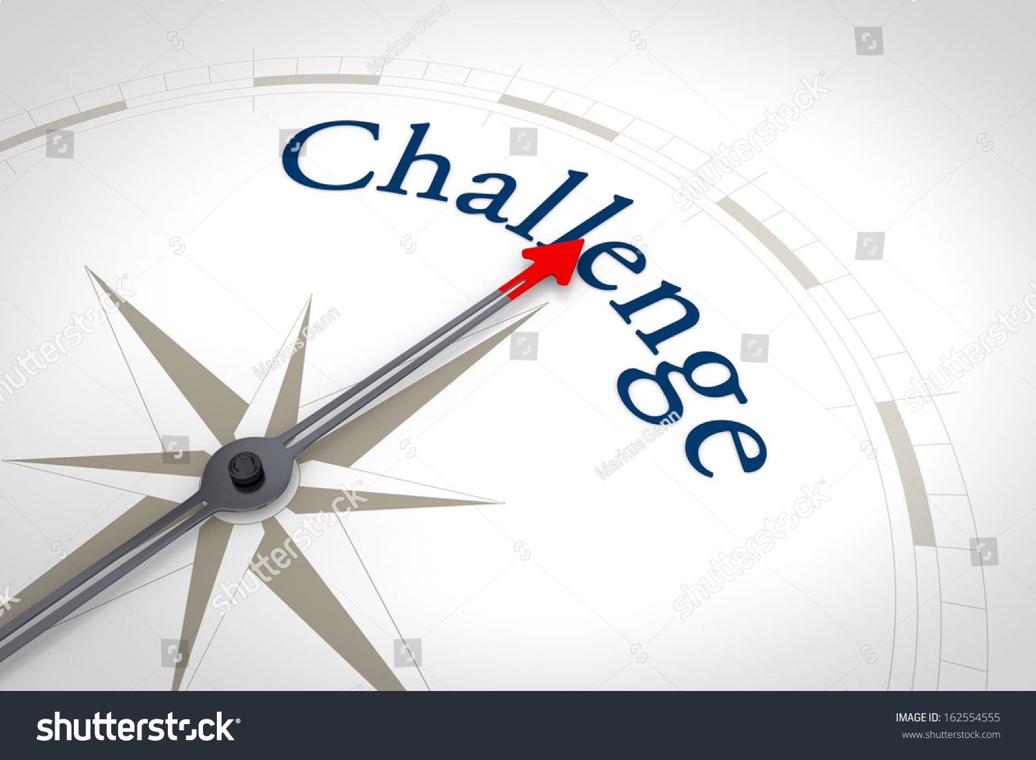 Image Nice Blue Compass Word Challenge Stock Illustration 162554555