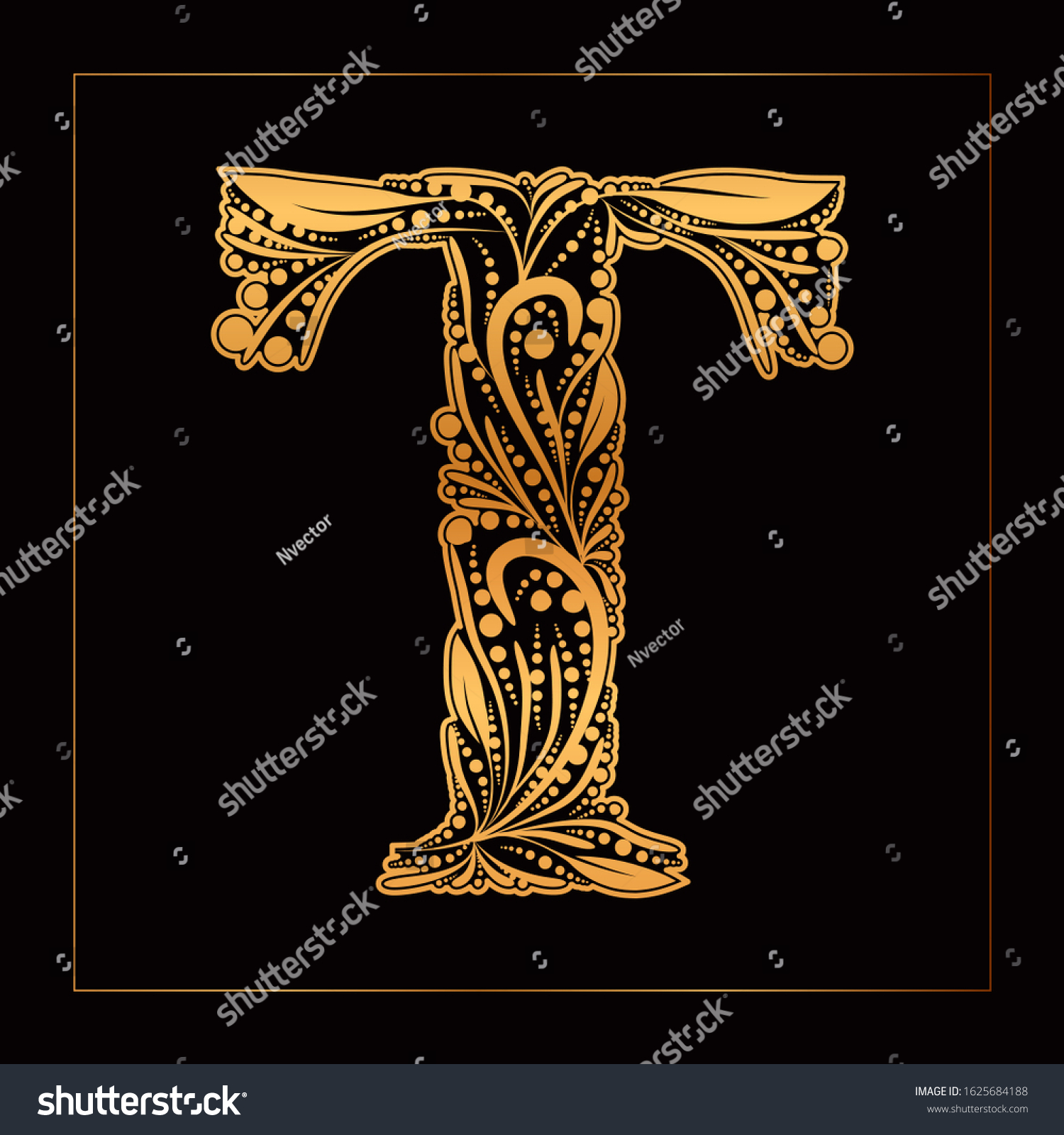 Luxury Gold Capital Letter Alphabet Vector Stock Illustration ...