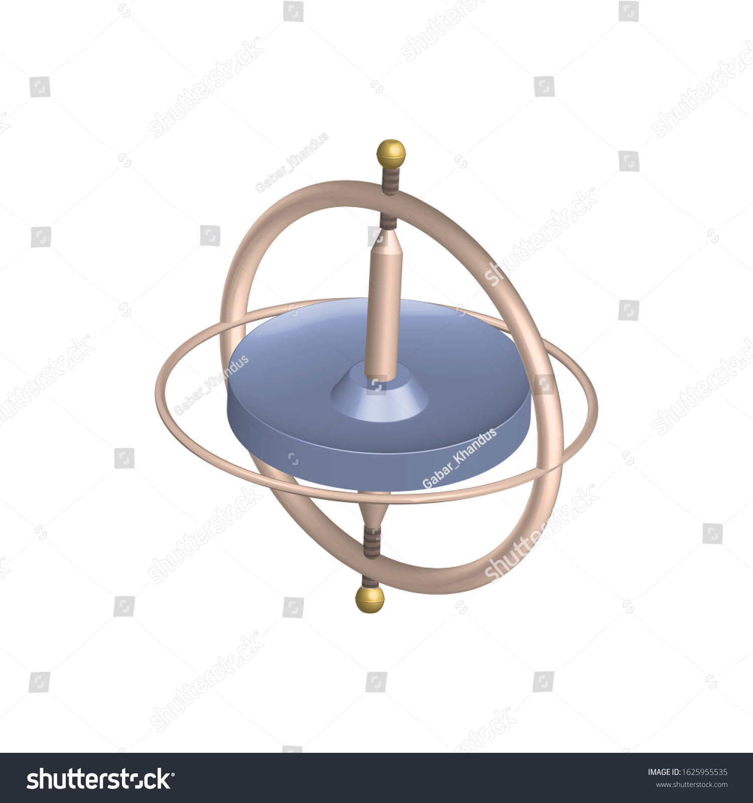 3d Vector Drawing Gyroscope Isolated On Stock Vector (Royalty Free