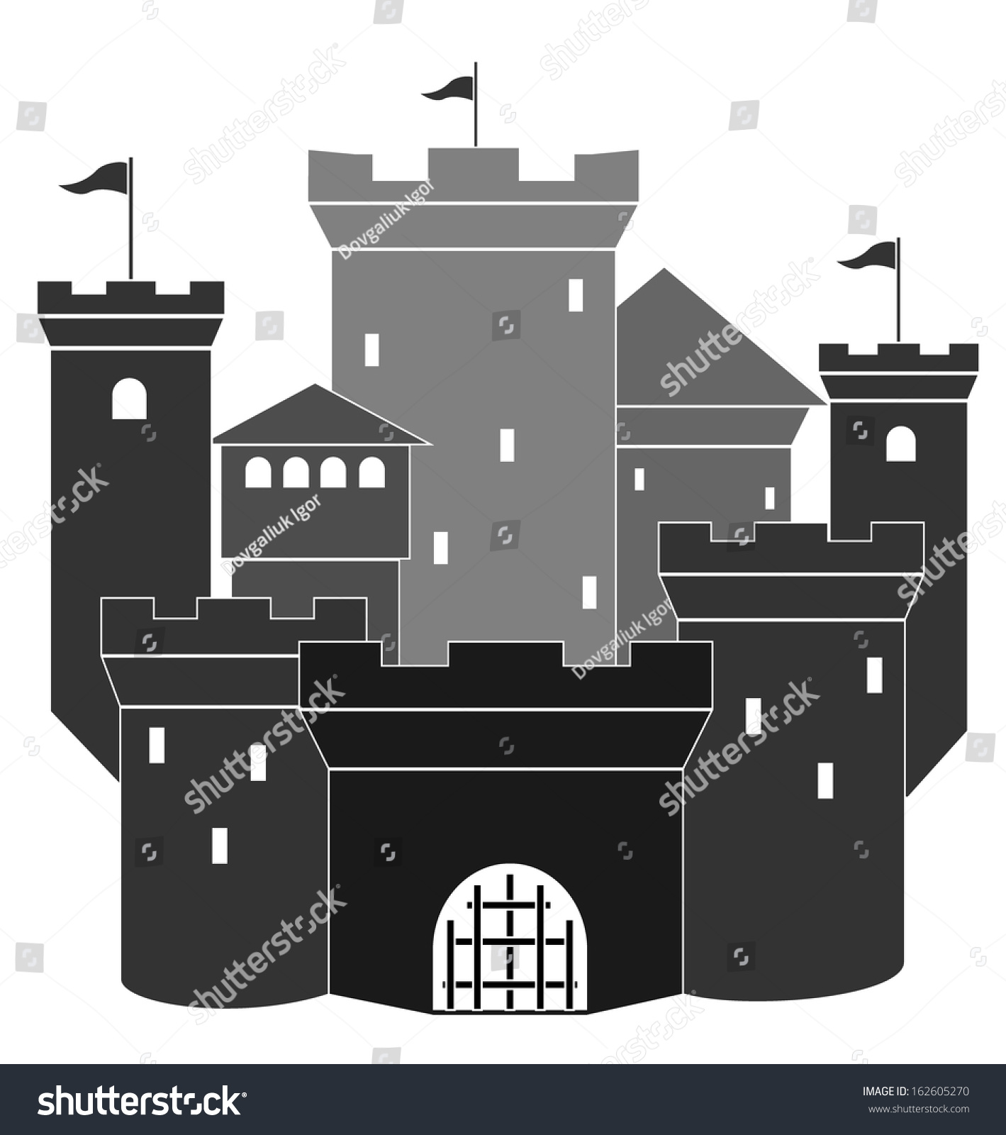 Medieval Castle Vector Illustration 5 Stock Vector (Royalty Free ...