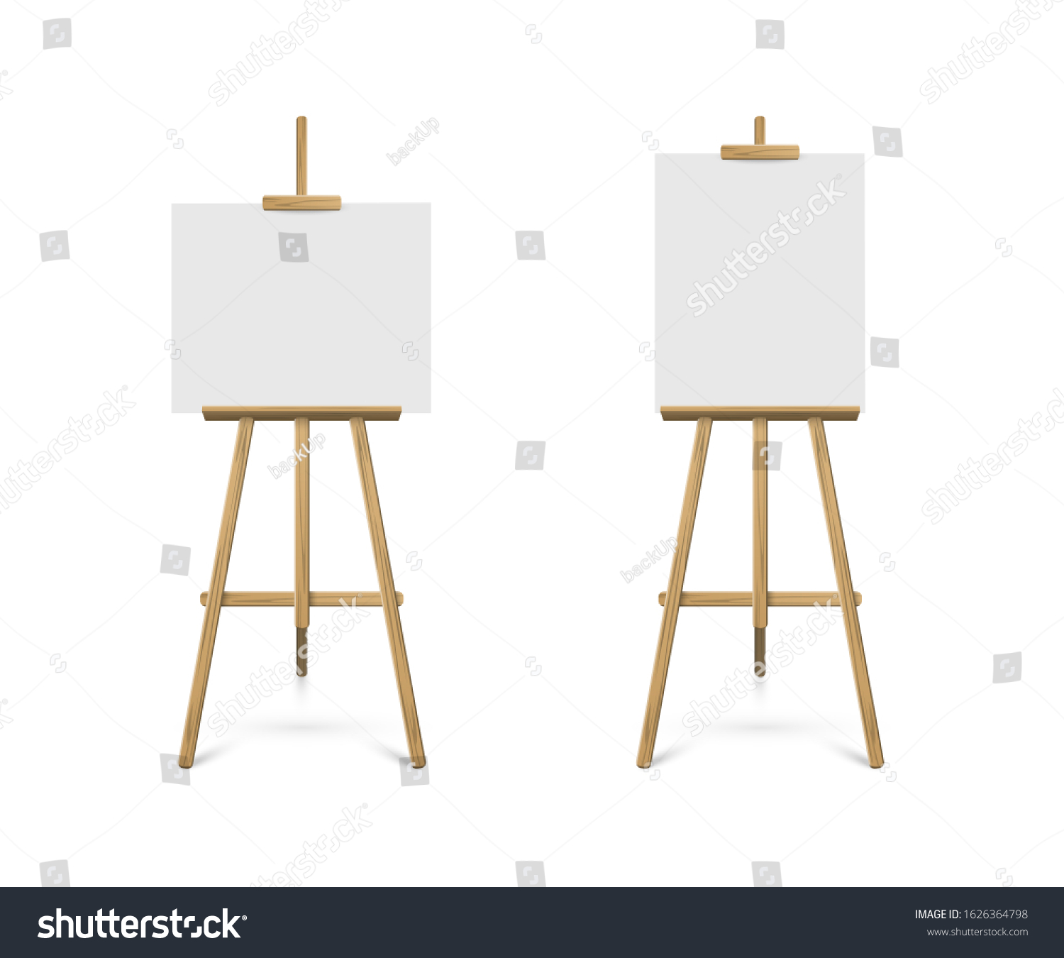 Easels Horizontal Vertical Paper Sheets Realistic Stock Illustration ...