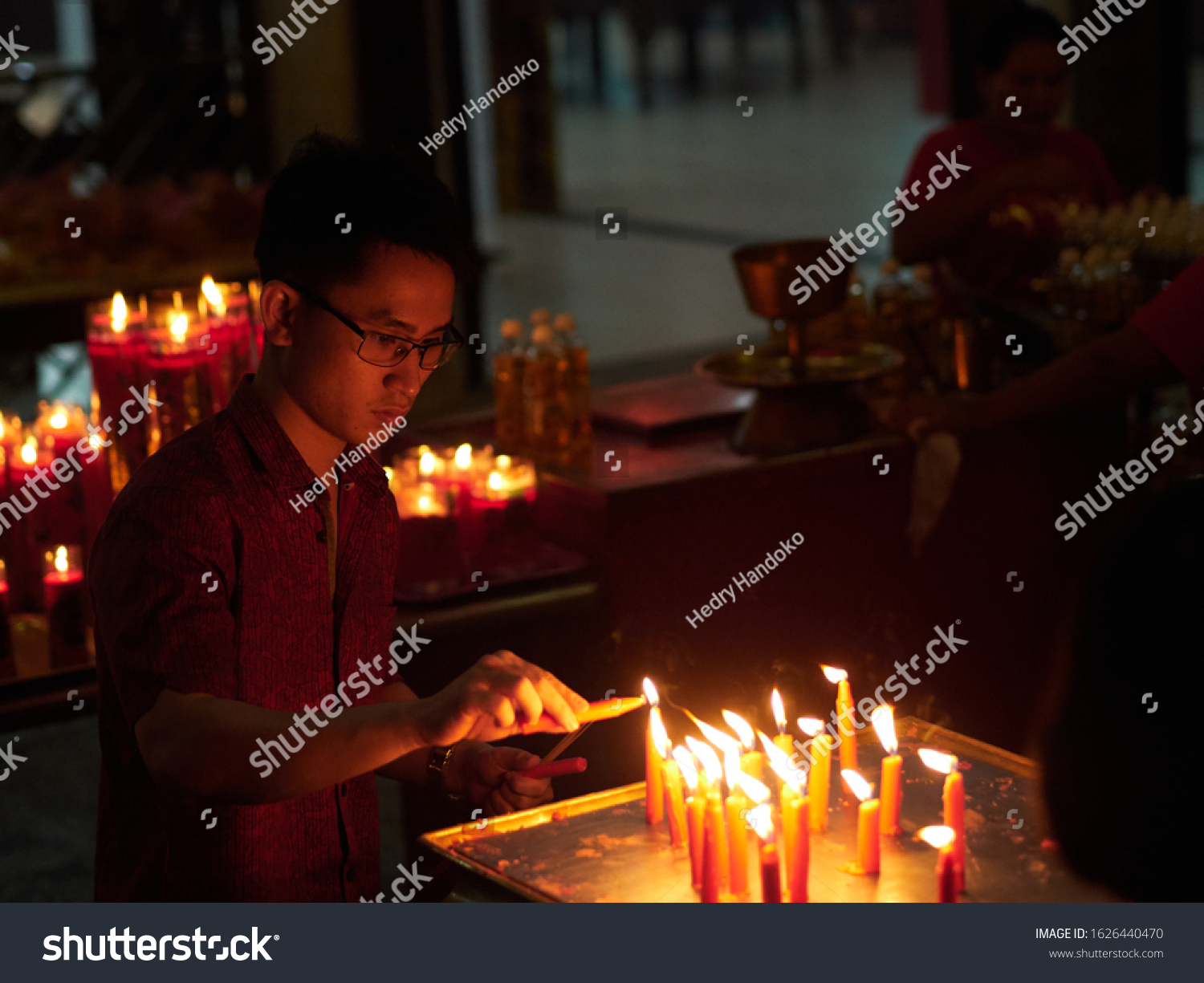 Siantar North Sumatraindonesia01252020 Asian Man Praying Stock Photo ...