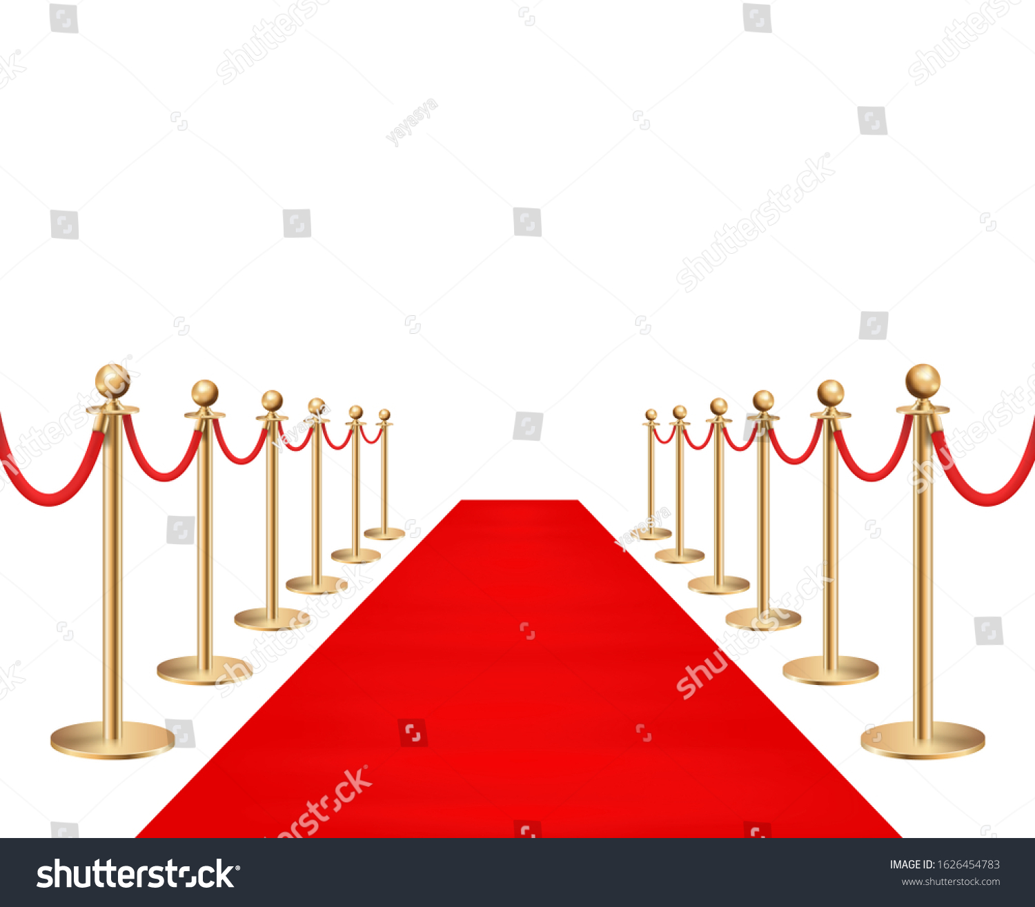 Red Carpet Golden Barriers Realistic Isolated Stock Illustration ...