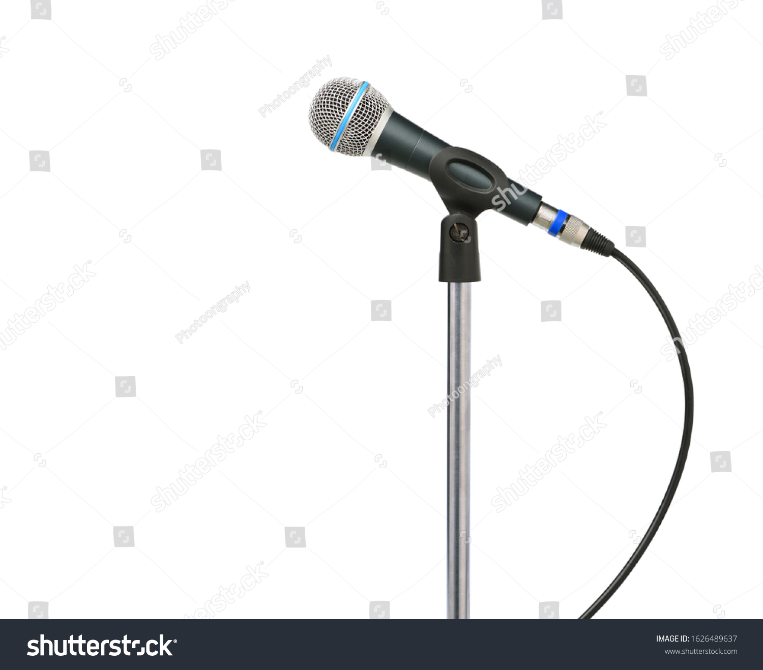 Wired Microphone Floor Stand Speech Singing Stock Photo 1626489637 ...