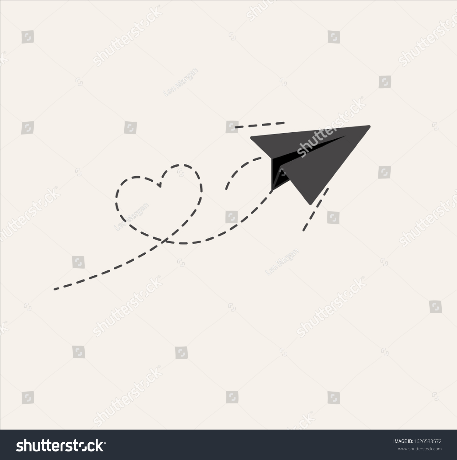 Flying Paper Plane Love Sign Stock Illustration 1626533572 | Shutterstock