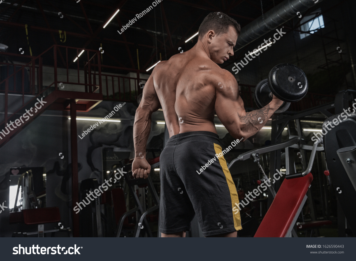 Strong Bearded Man Perfect Abs Shoulders Stock Photo Shutterstock