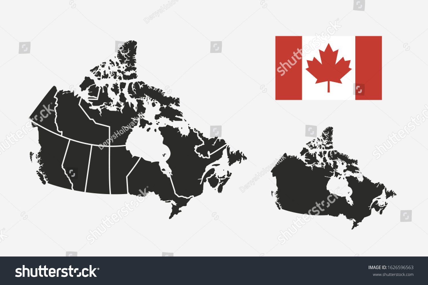 Canada Map Regions Canada Flag Isolated Stock Vector (royalty Free 