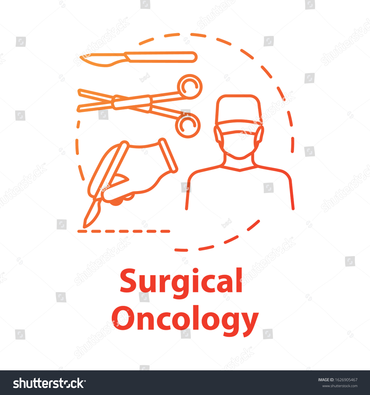 Surgical Oncology Concept Icon Surgery Remove Stock Vector (Royalty ...