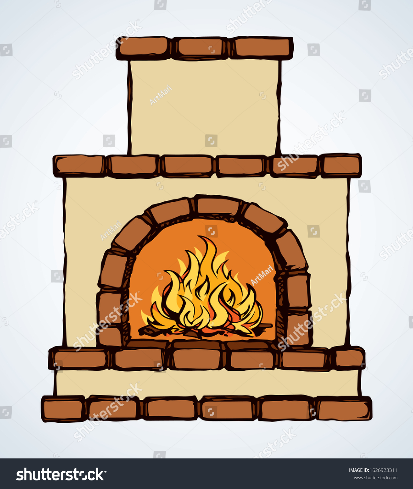 Line Antique Historic Log Heater Object Stock Vector (Royalty Free ...