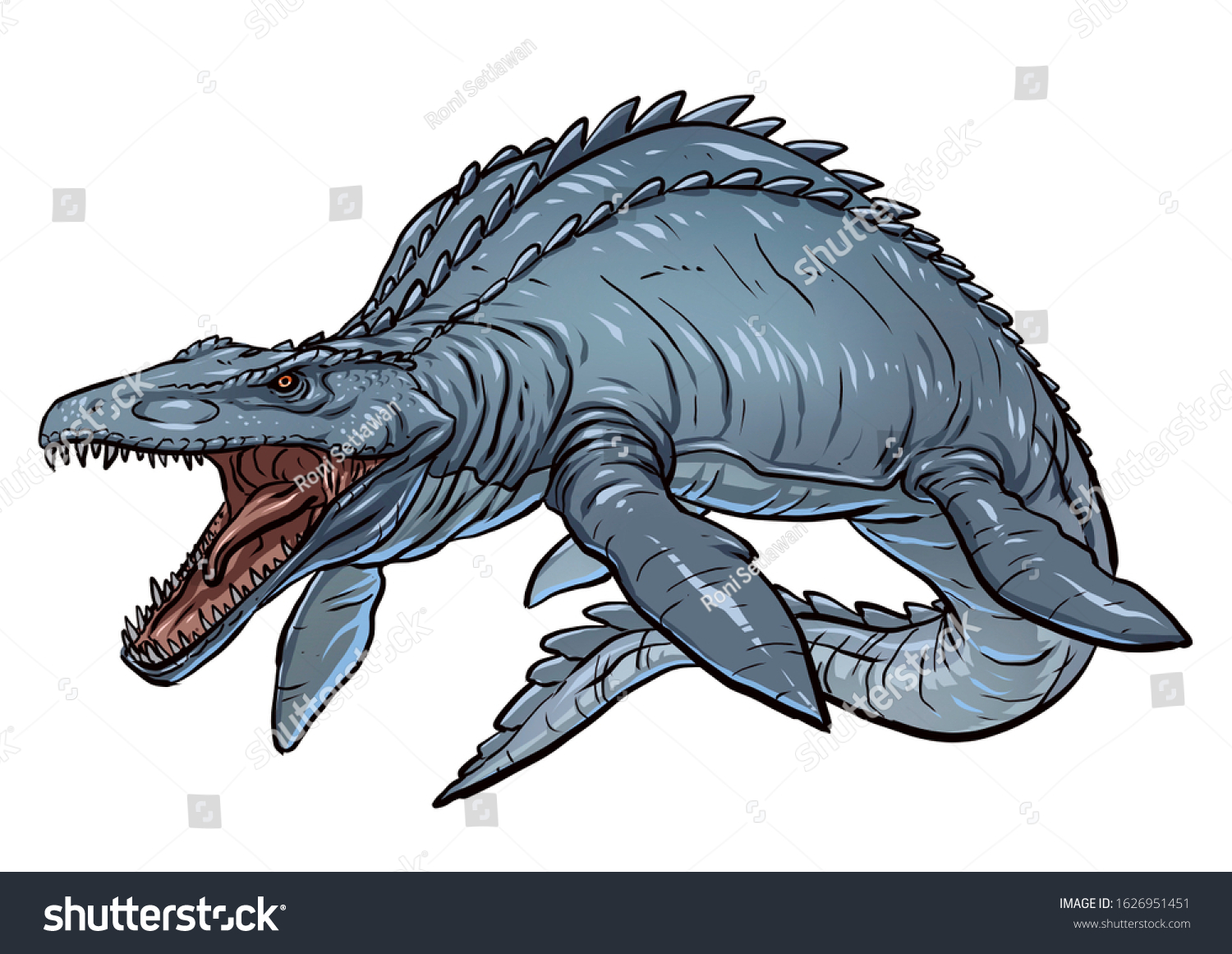 Full Color Illustration Version Prehistoric Animal Stock Illustration ...