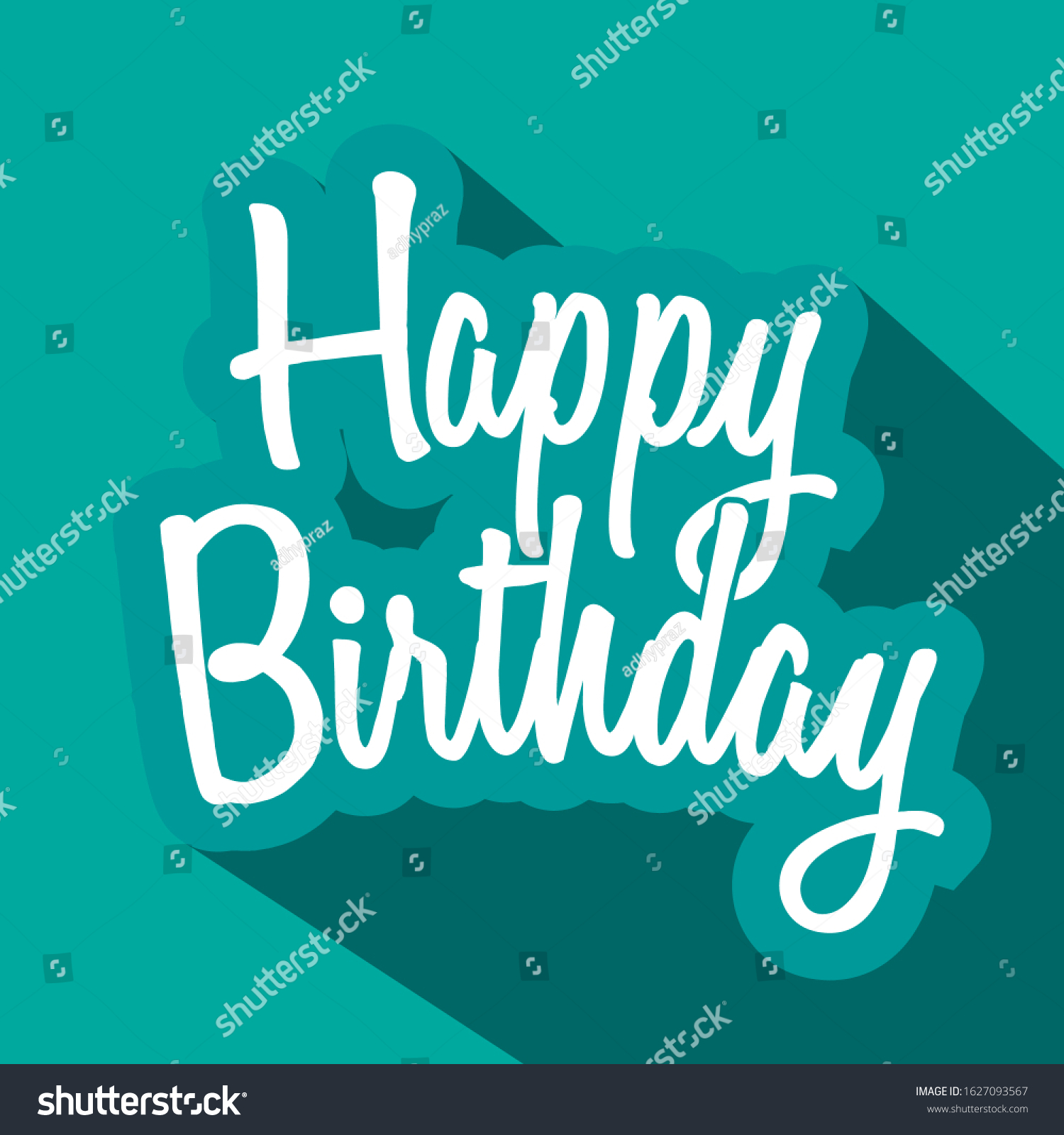 Happy Birthday On White Background Typography Stock Vector (Royalty ...