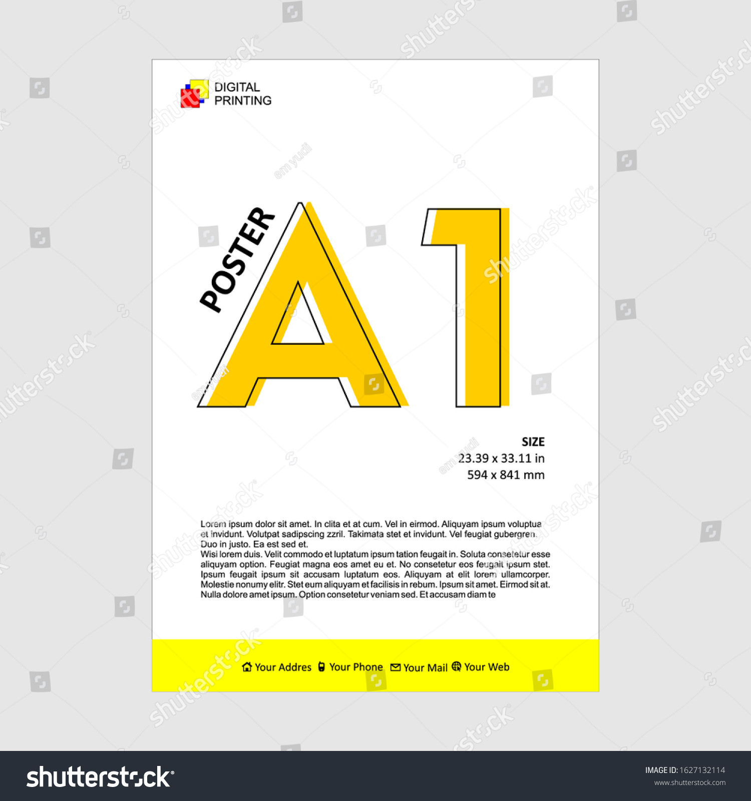 Vektor Stok Ultimate Guide Standard Poster Sizes Content (Tanpa Royalti) 1627132114 | Shutterstock