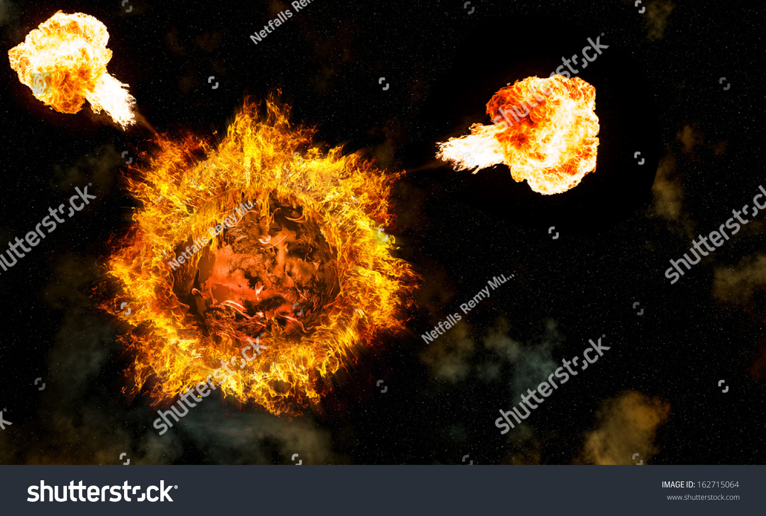 Apocalyptic Background Planet Earth Exploding Armageddon Stock Illustration Shutterstock