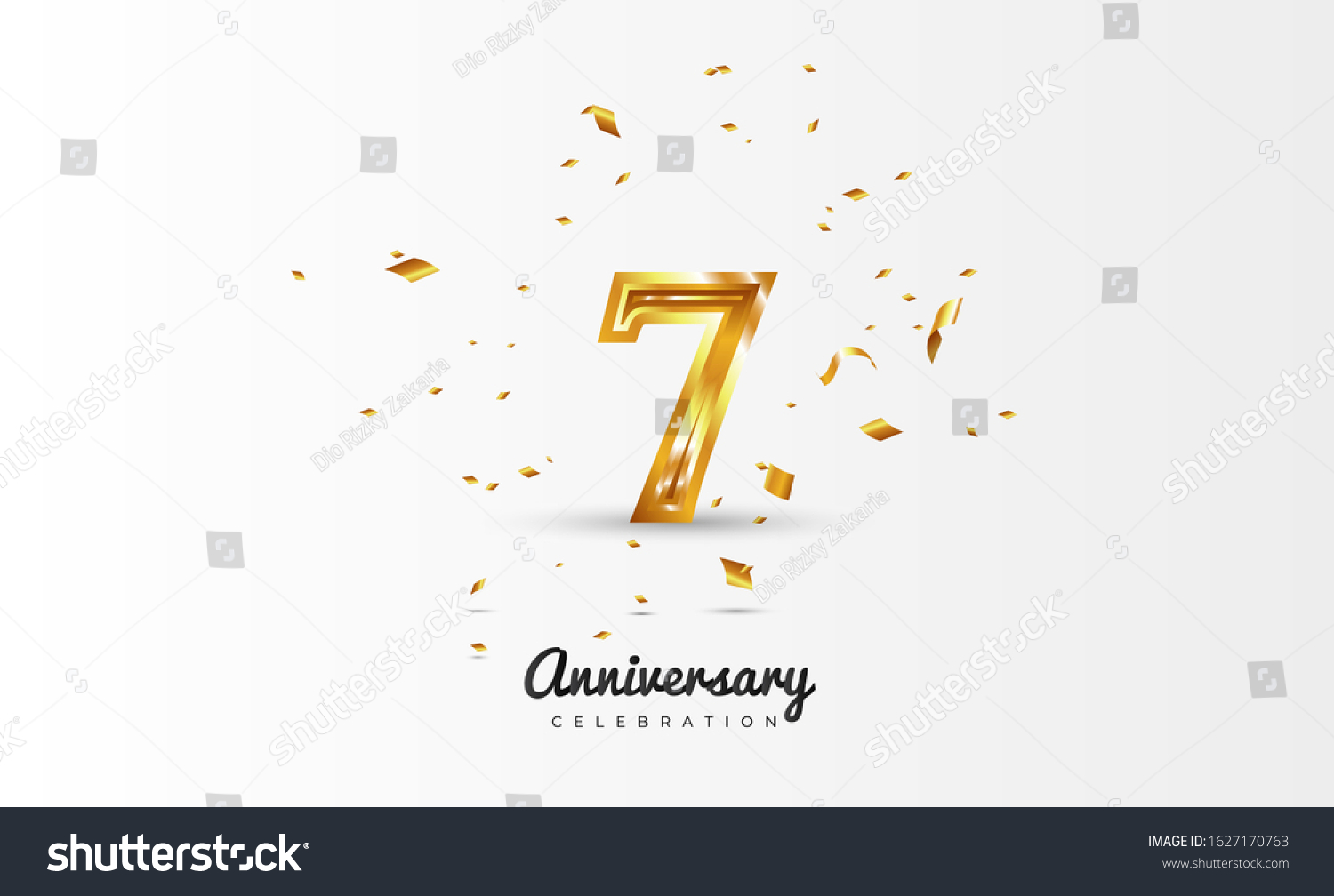 7th Anniversary Celebration Vector Background By Stock Vector (Royalty ...