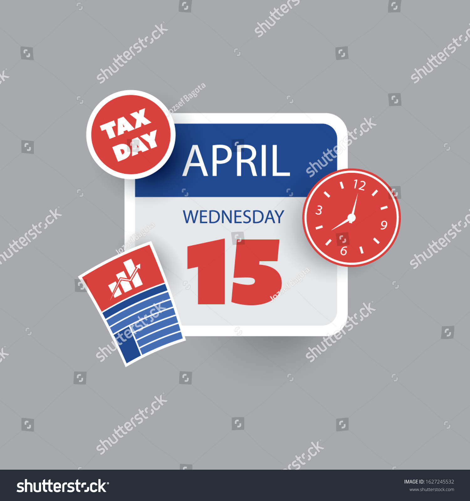 Tax Day Reminder Concept Calendar Design Stock Vector (Royalty Free ...