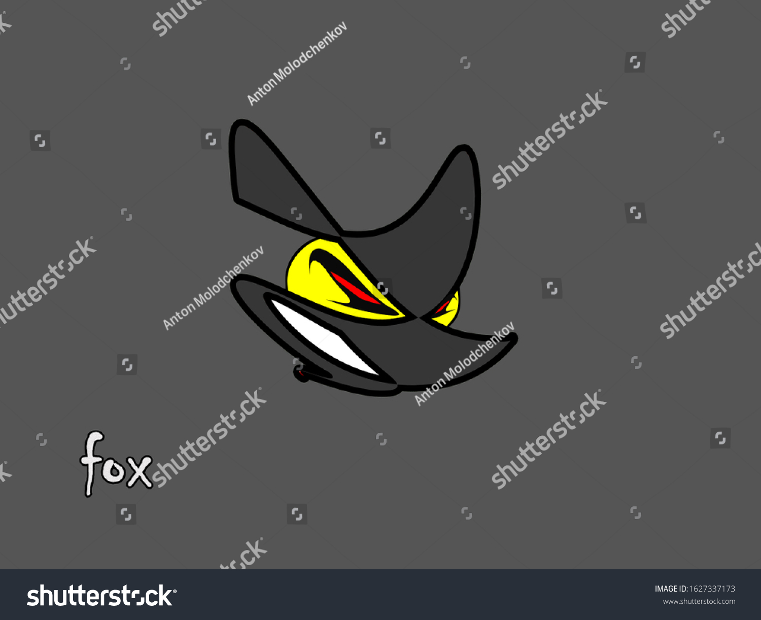 This Illustration Fox Red Eyes Stock Illustration 1627337173 