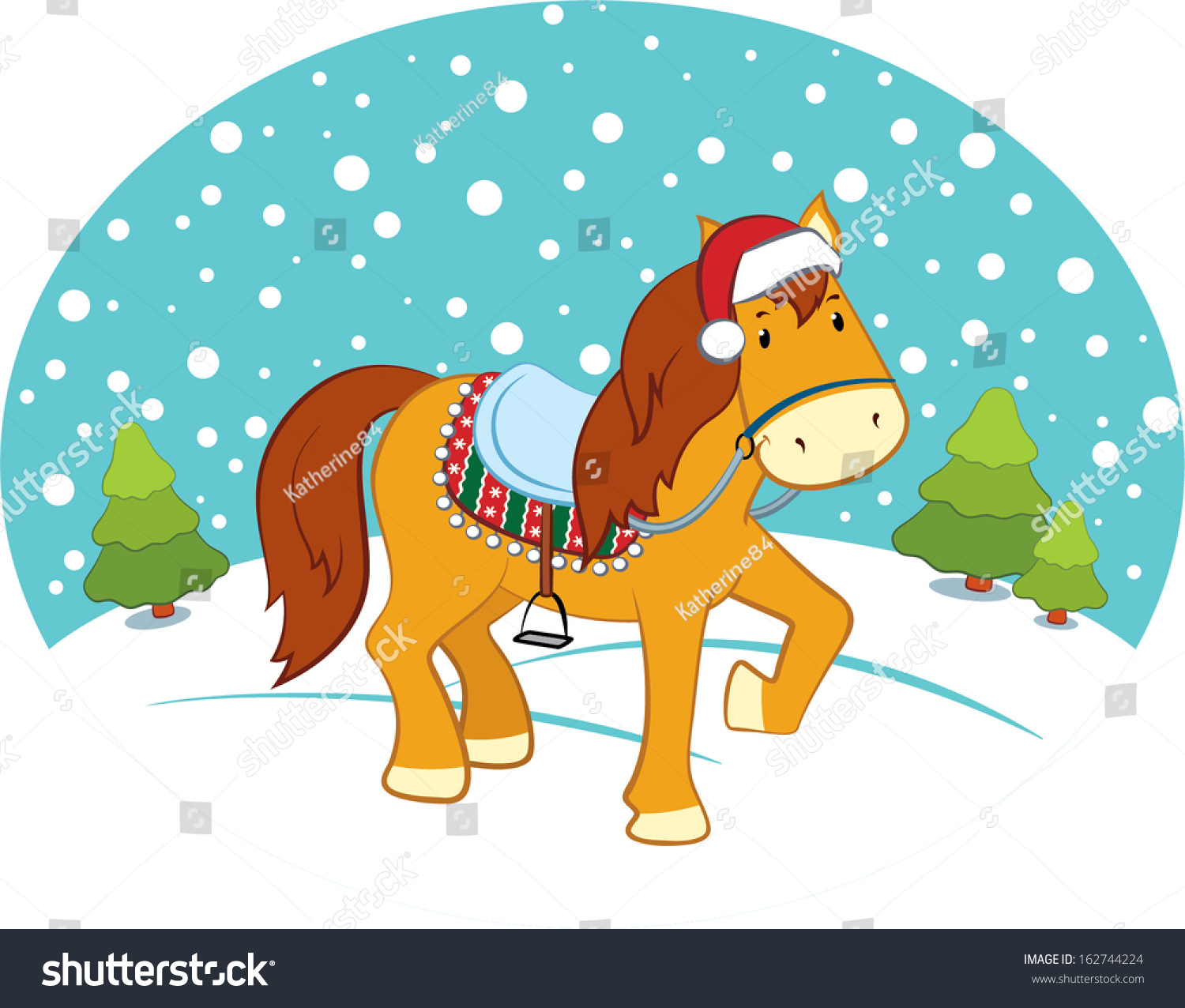 christmas horse clip art