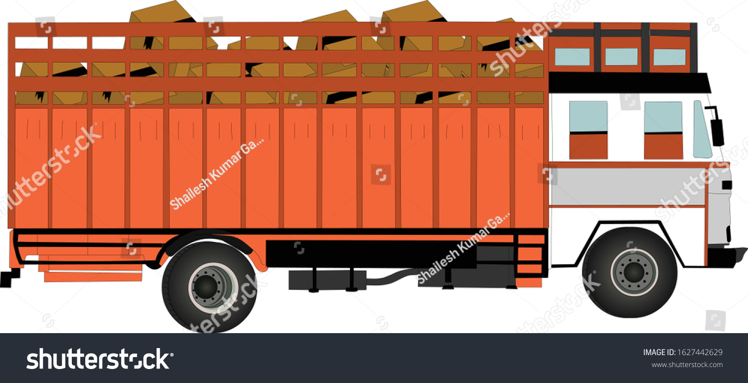 Illustration Indian Truck Vector Stock Vector Royalty Free 1627442629   Stock Vector Illustration Of Indian Truck Vector 1627442629 